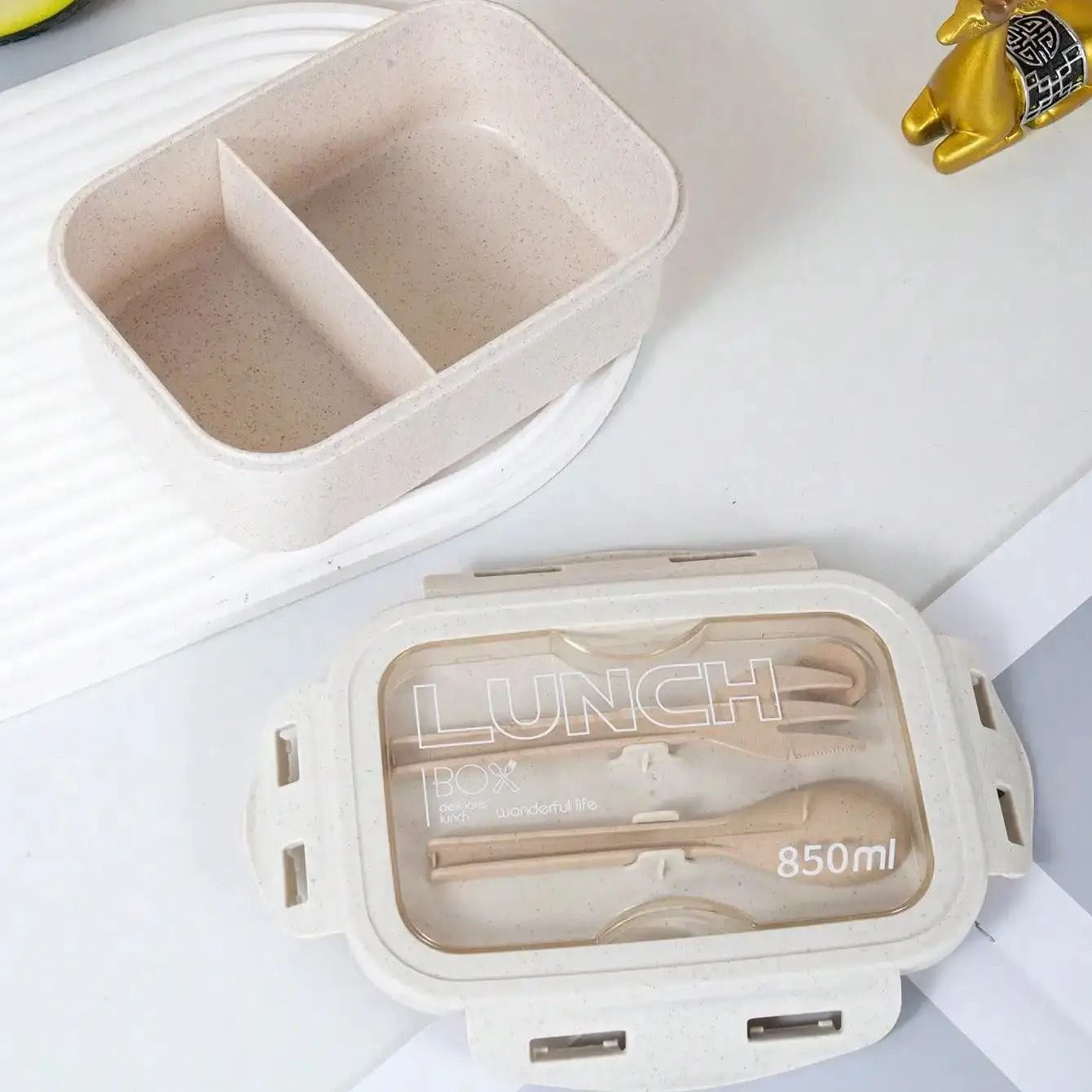 Solid Color Square Lunch Box With Sealed Lid 0