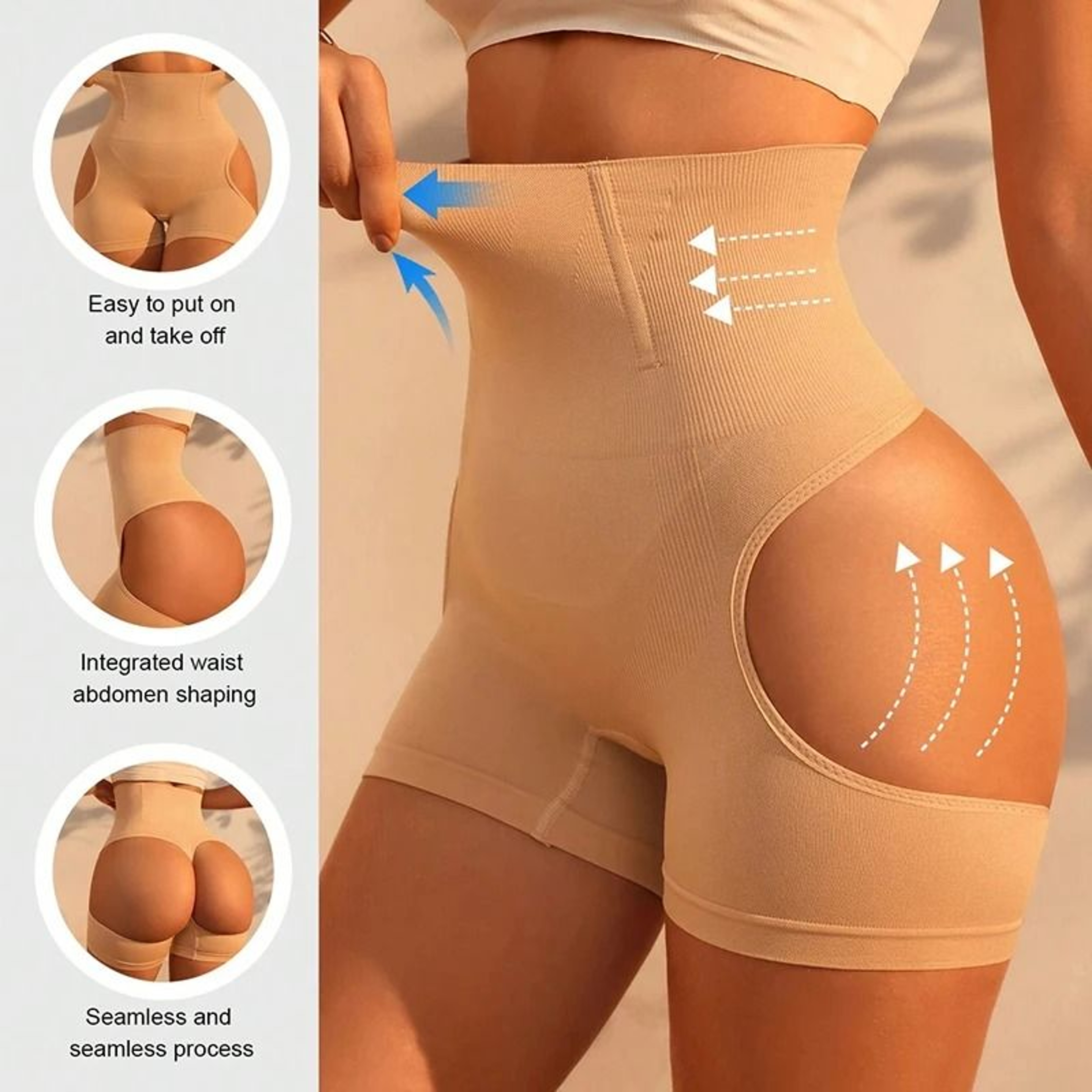 Seamless Butt Lifter Shapewear Shorts With Tummy Control 0