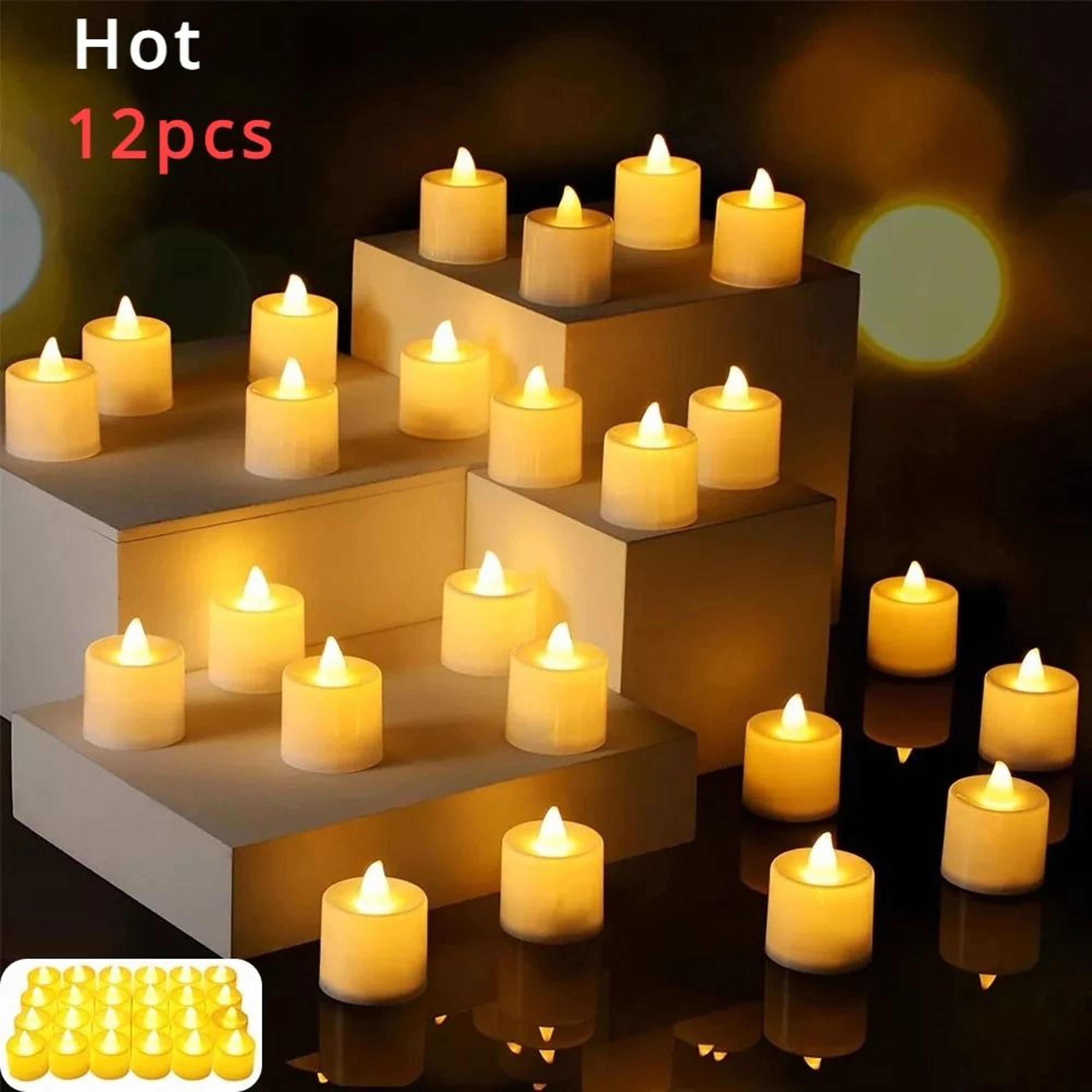Flameless LED Tea Candle Battery Operated Decorative Light For Home And Events 0