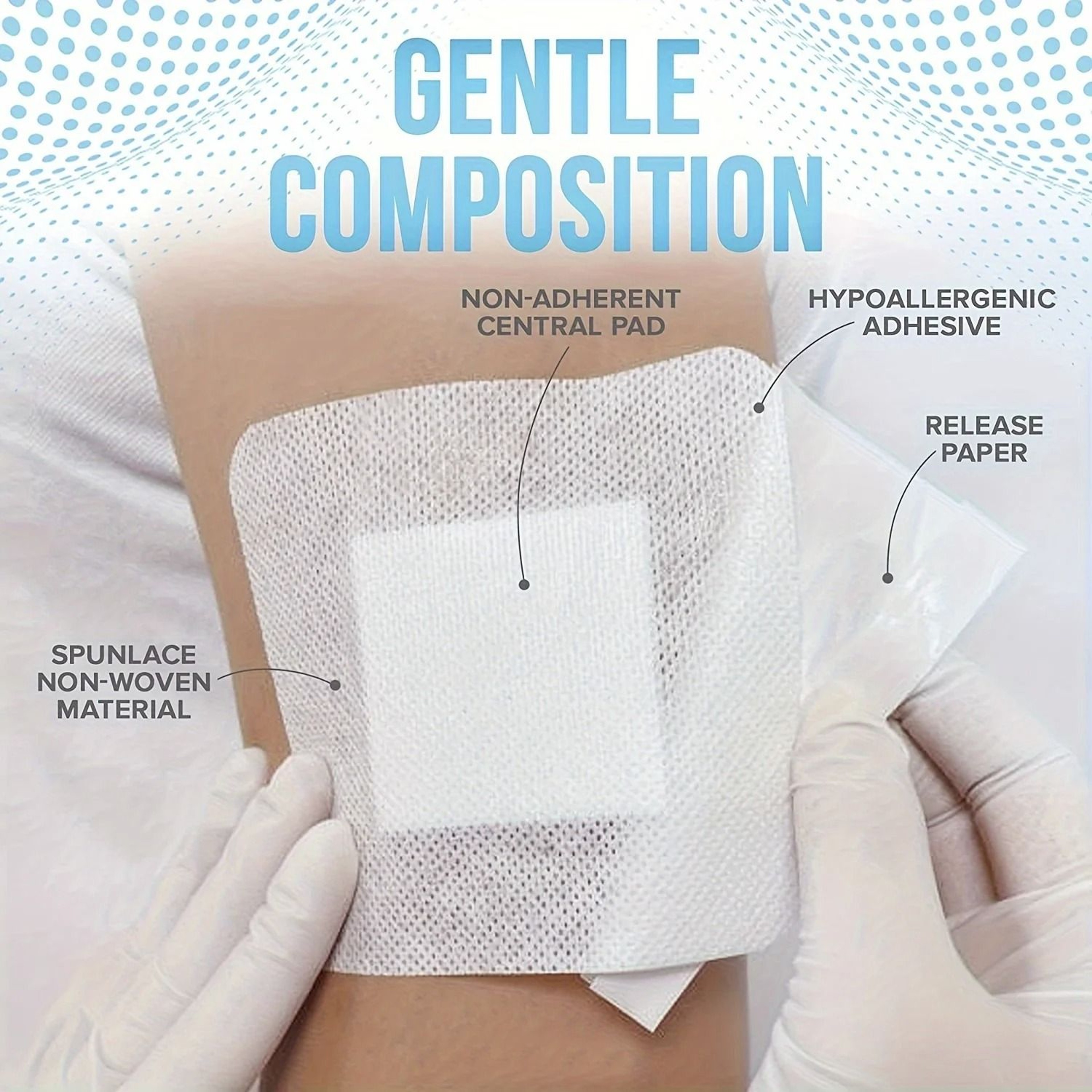 Large Hypoallergenic Adhesive Wound Dressings For First Aid 50 Pcs 1
