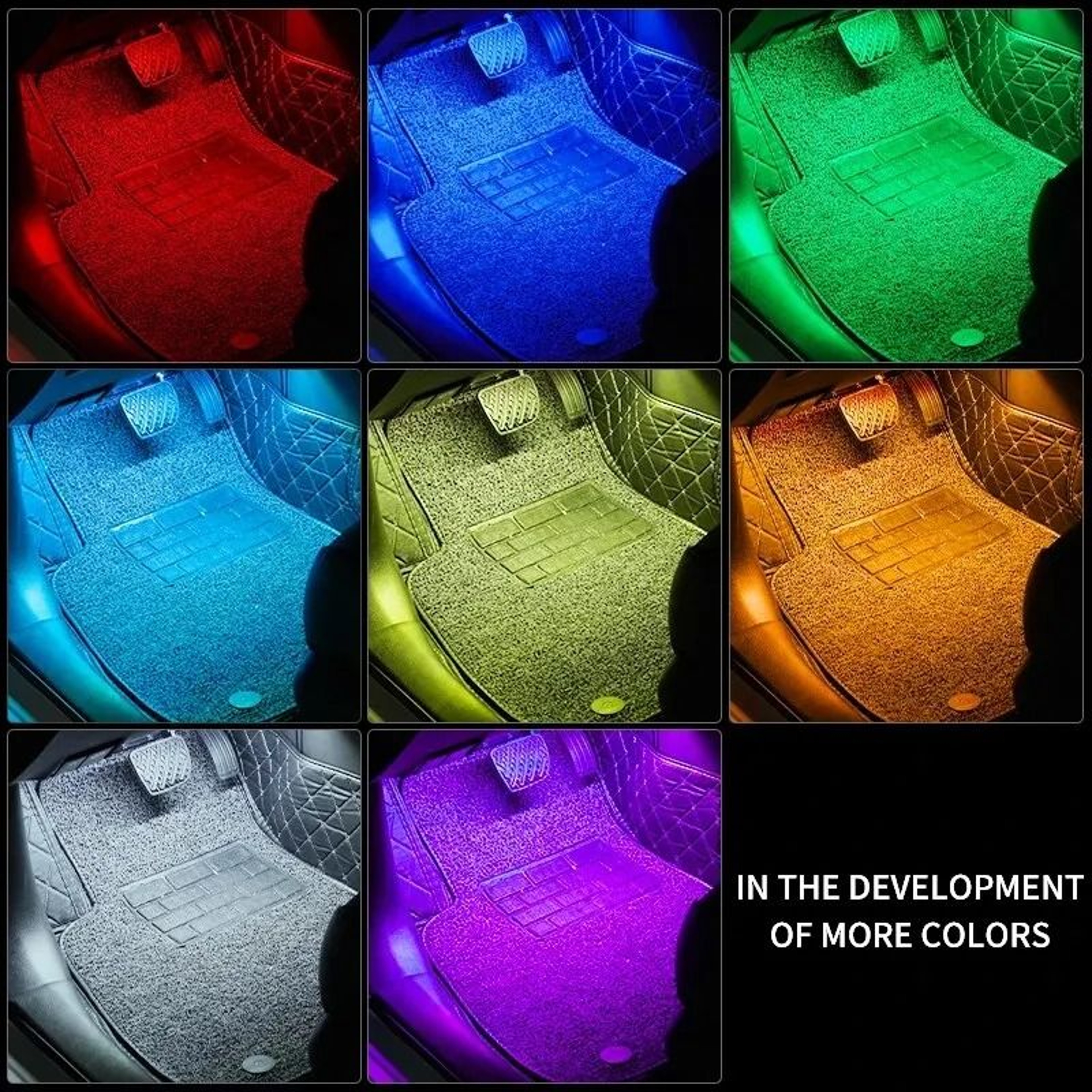 Universal Car RGB LED Interior Ambient Light Strips 8 Color Kit 5