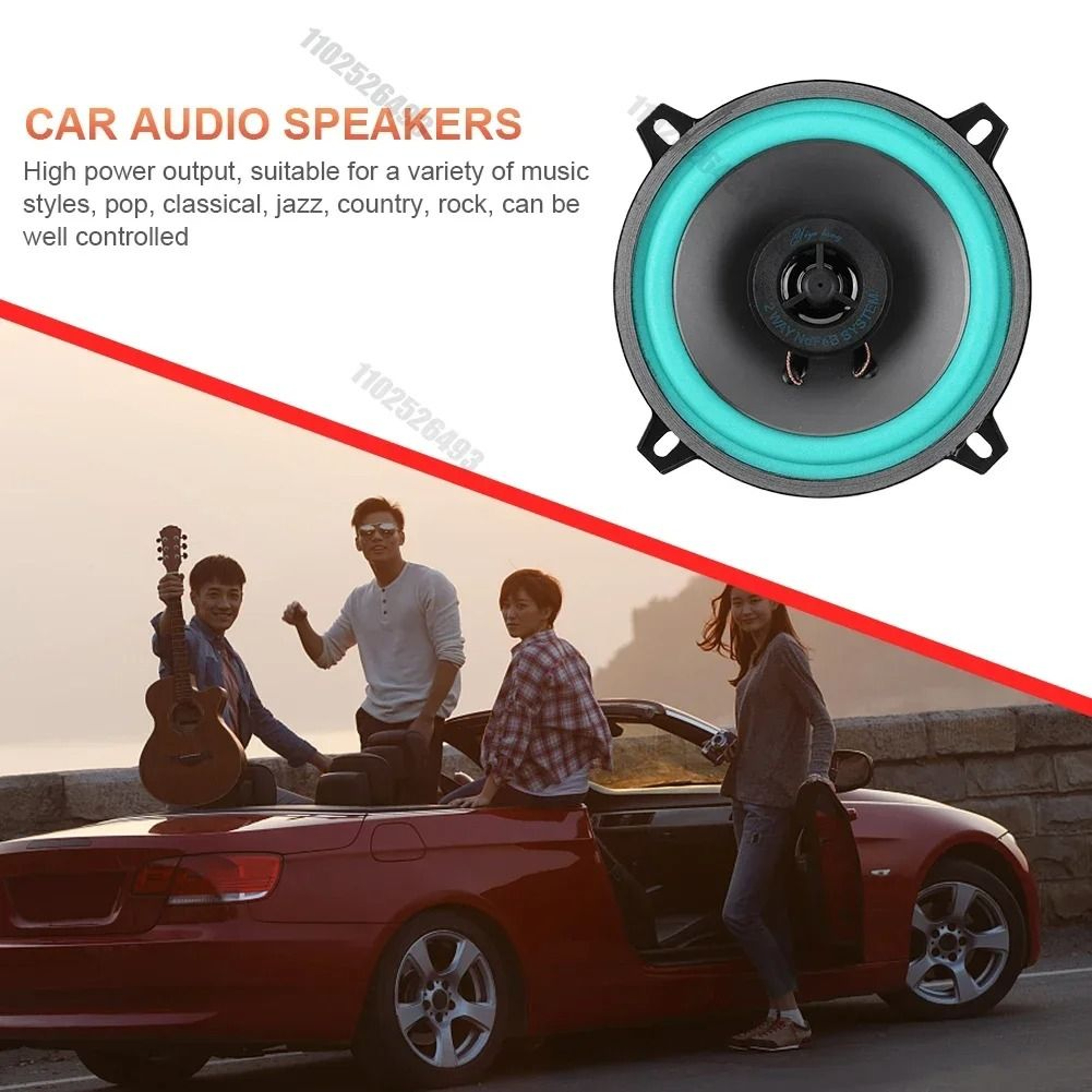 Universal HiFi Car Coaxial Speakers Full Range 456 Inch Audio System 100W160W 4