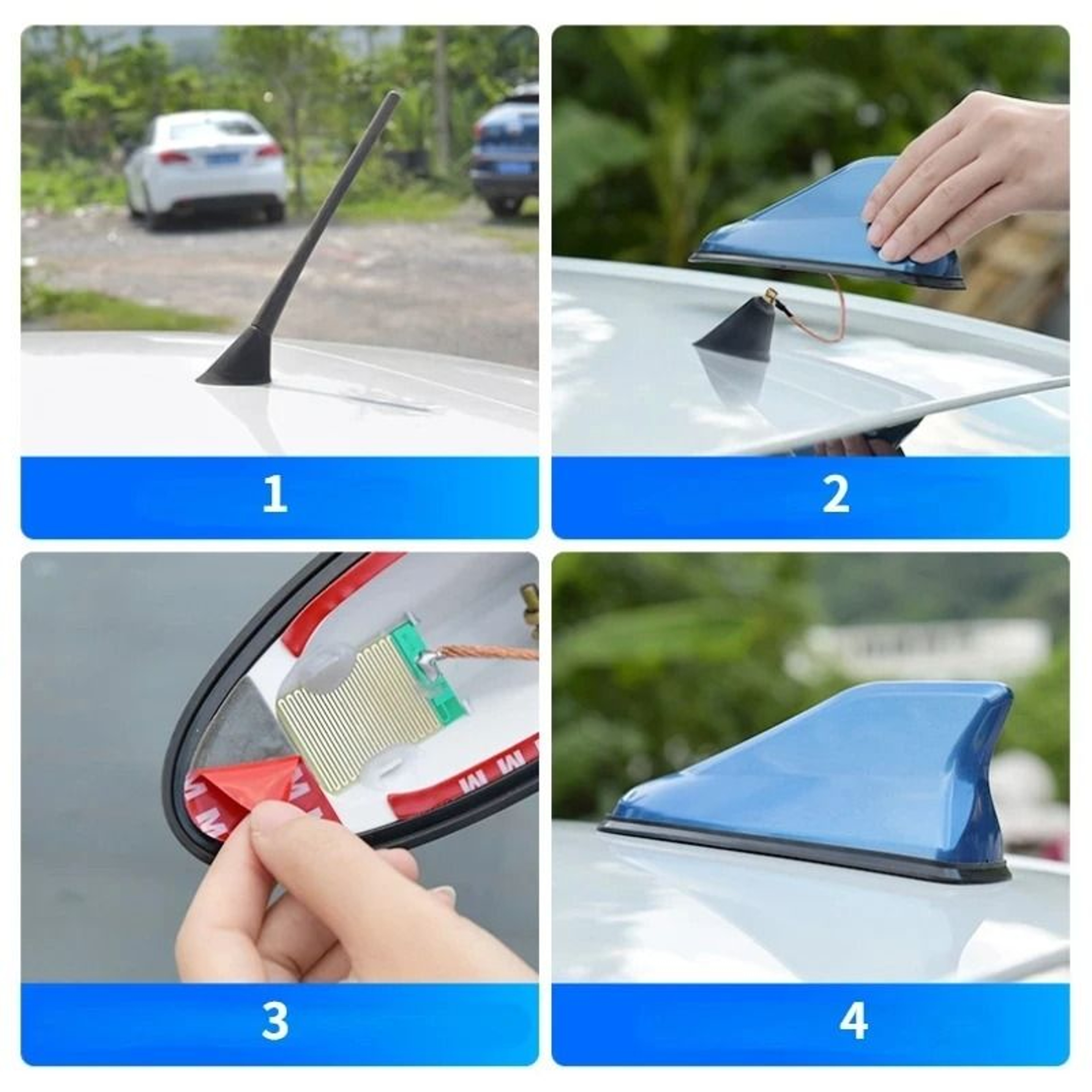 Universal Shark Fin Car Antenna Roof Aerial 1