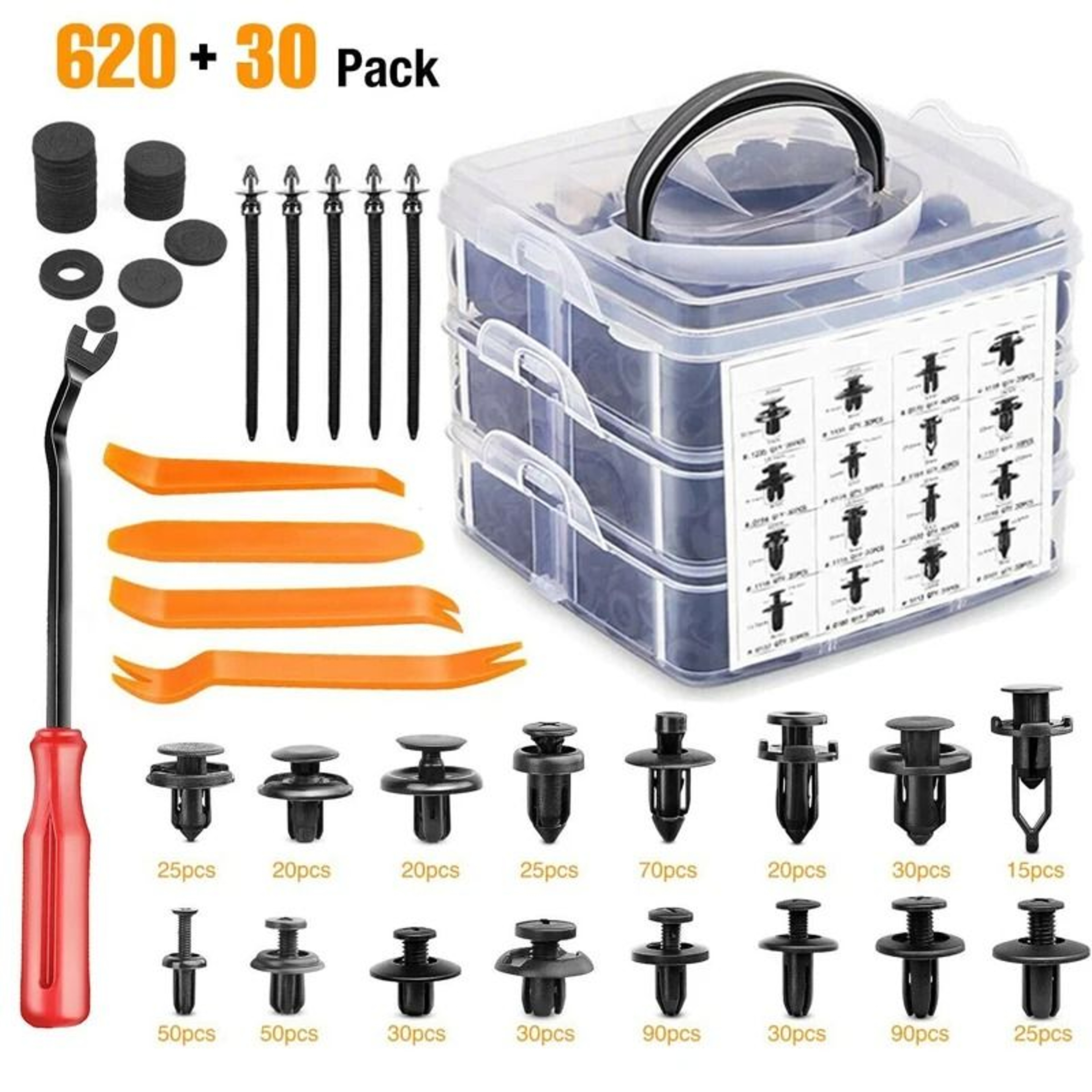 Car Plastic Retainer Clip Kit For Trim And Bumper Repair 0