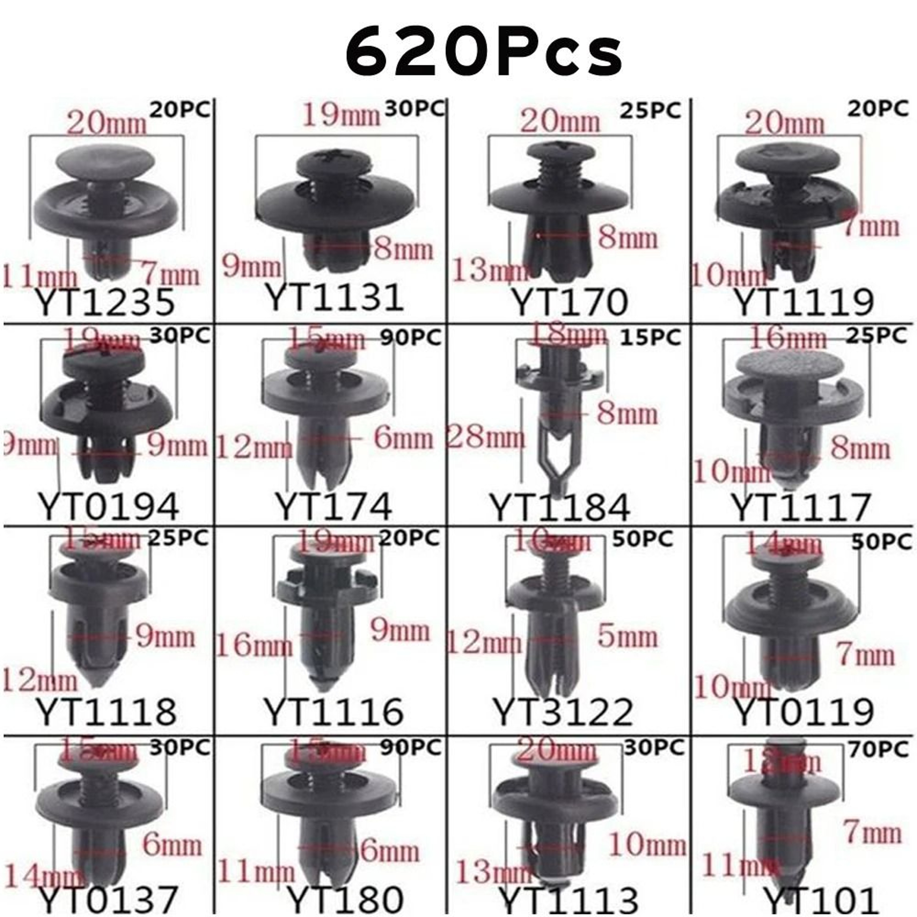 Car Plastic Retainer Clip Kit For Trim And Bumper Repair 1
