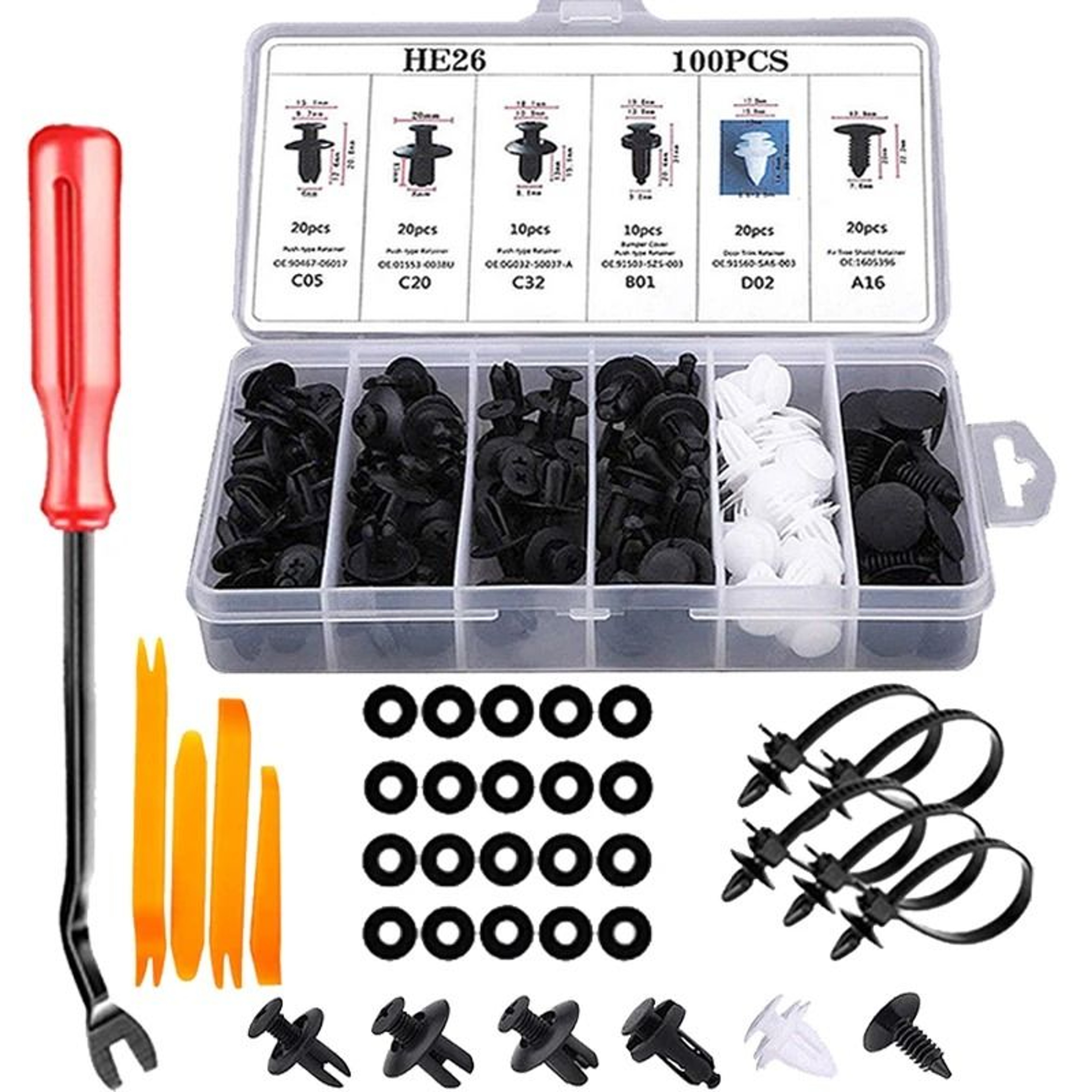 Car Plastic Retainer Clip Kit For Trim And Bumper Repair 9