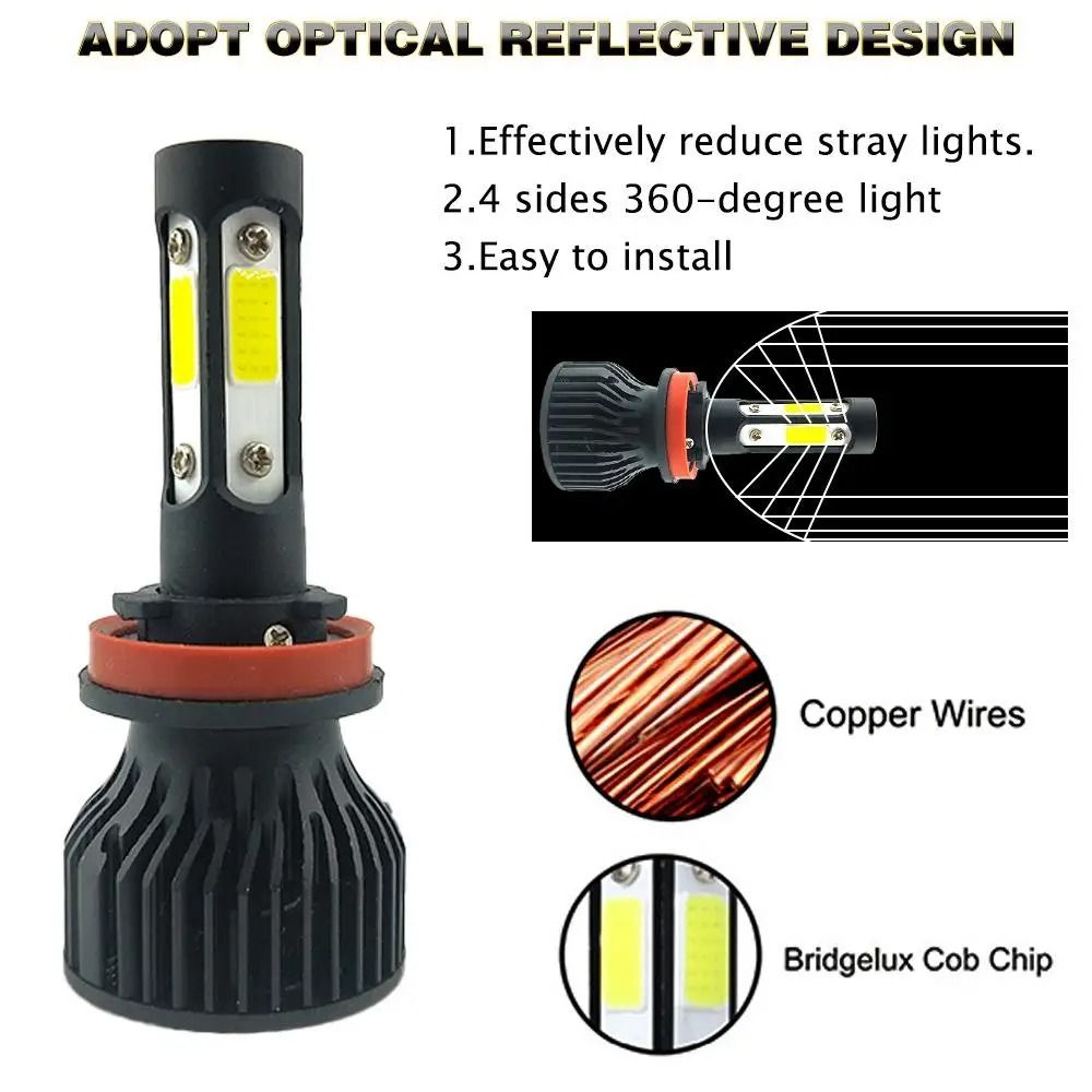 Ultra Bright LED Headlight Kit 16000 Lm 50 W Pair 2