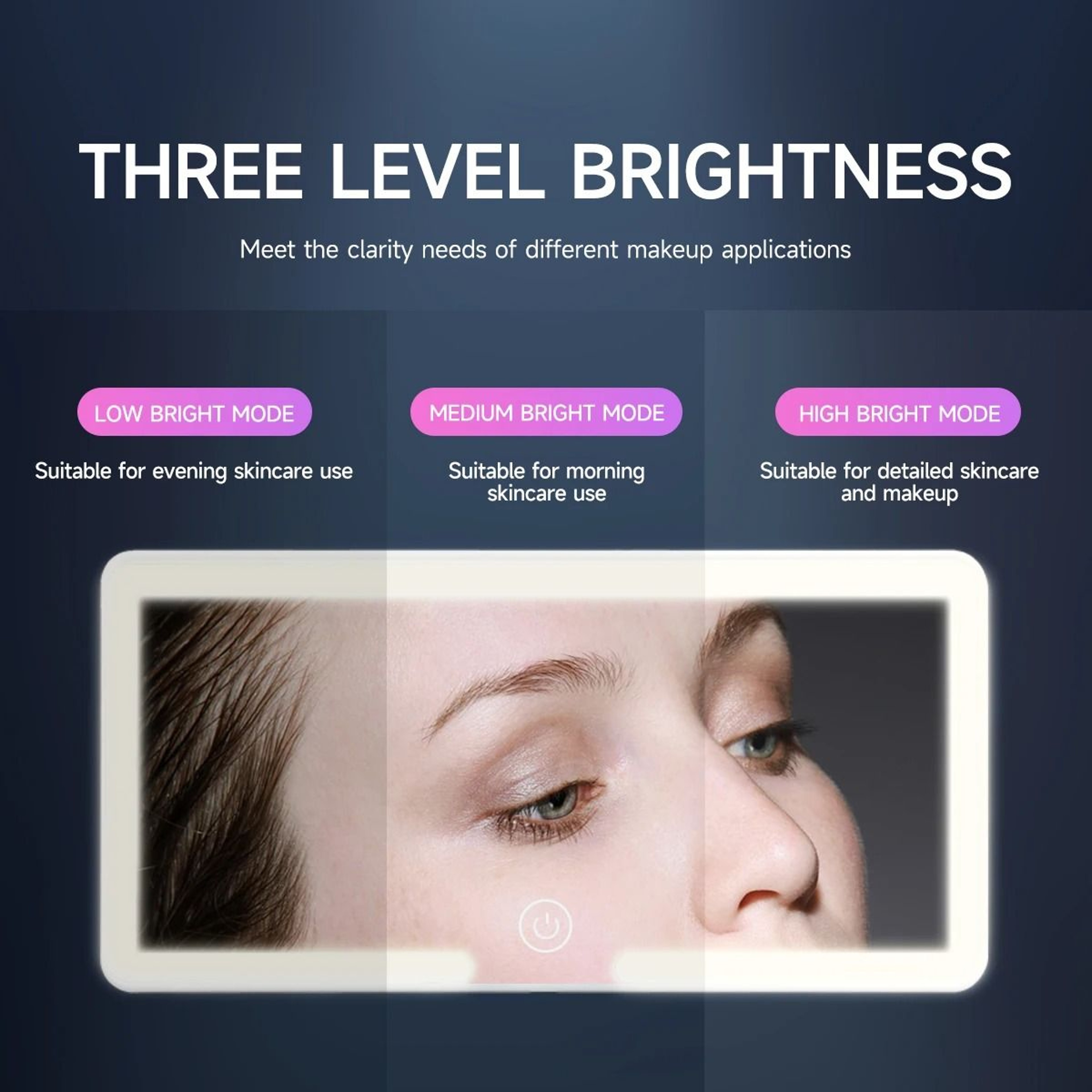 Car Interior LED Makeup Mirror Sun Visor Plate Rechargeable Thin Vanity Mirror 1