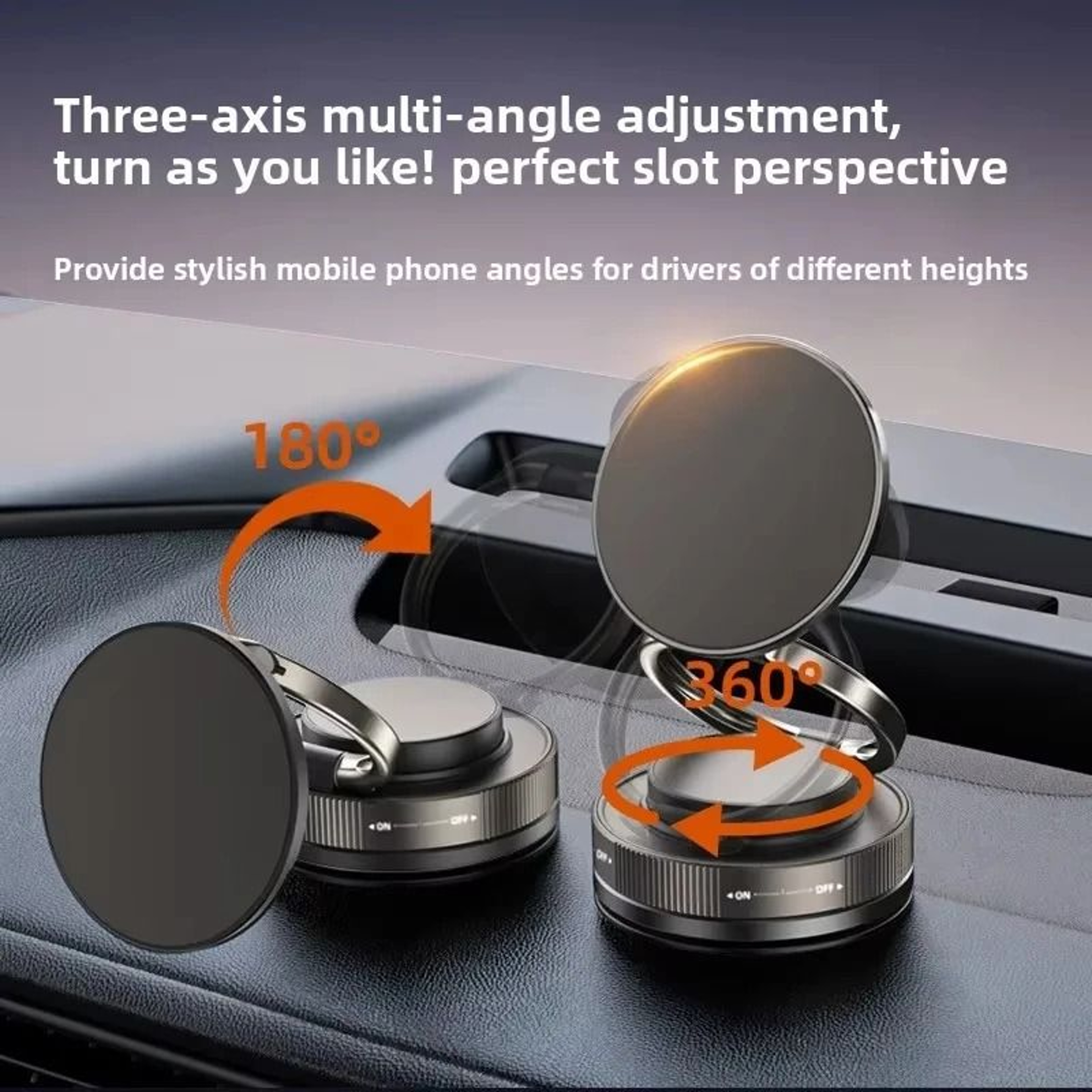 Vacuum Magnetic Phone Holder With Strong Suction Cup Adjustable Stand 1