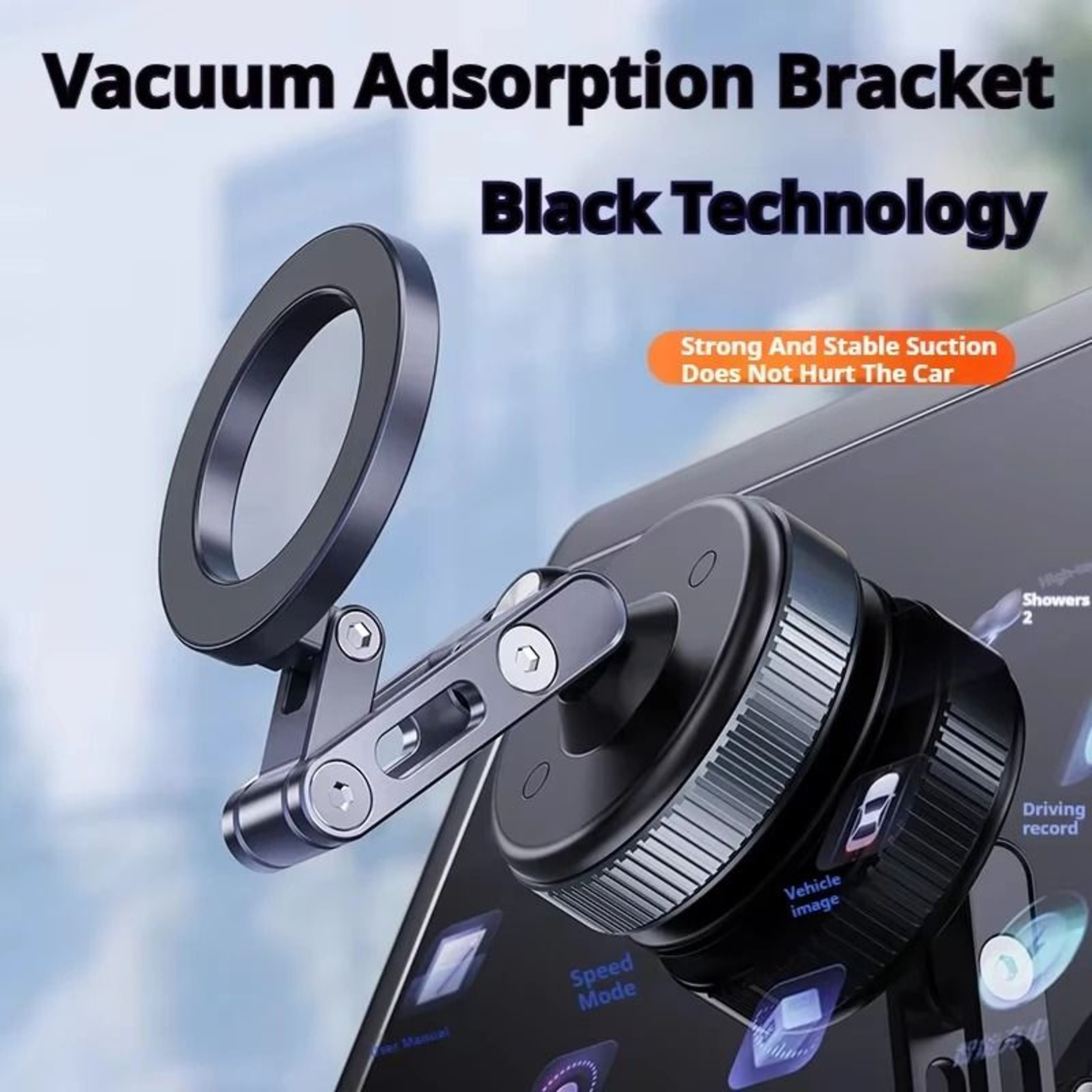 Magnetic Vacuum Phone Holder Rotating Foldable Stand For Car Gym And Home 0