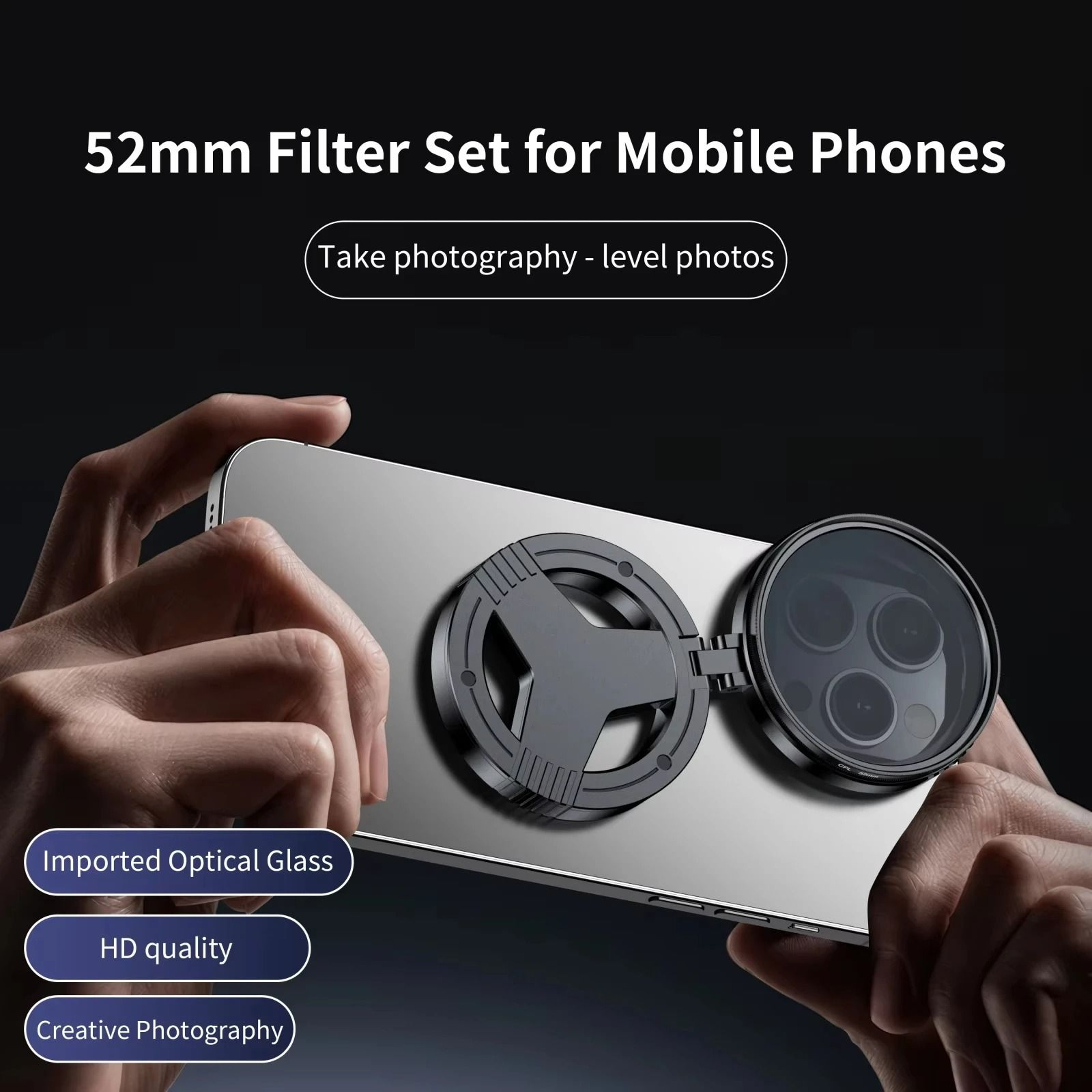 52 Mm CPL Magnetic Polarizer Filter Holder For Smartphone Vlogging And Stand Bracket 0