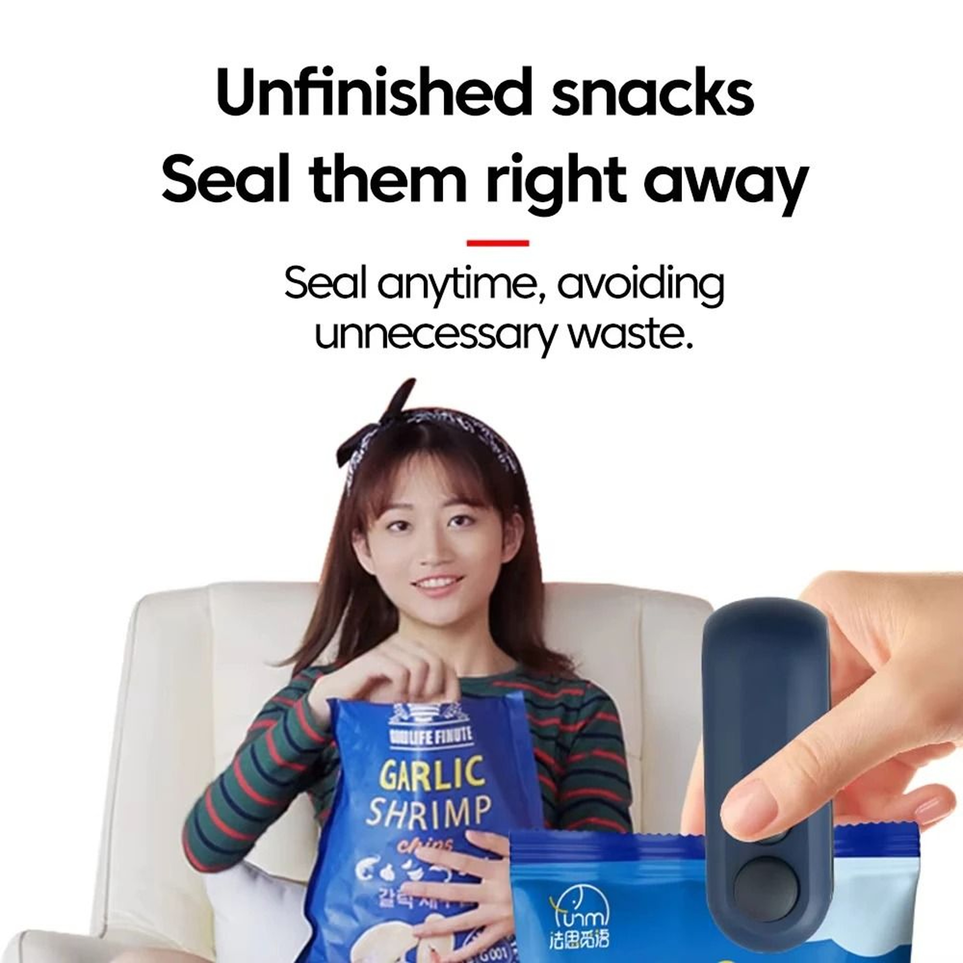 2 In 1 Portable USB Rechargeable Bag Sealing Machine For Snacks And Storage 2