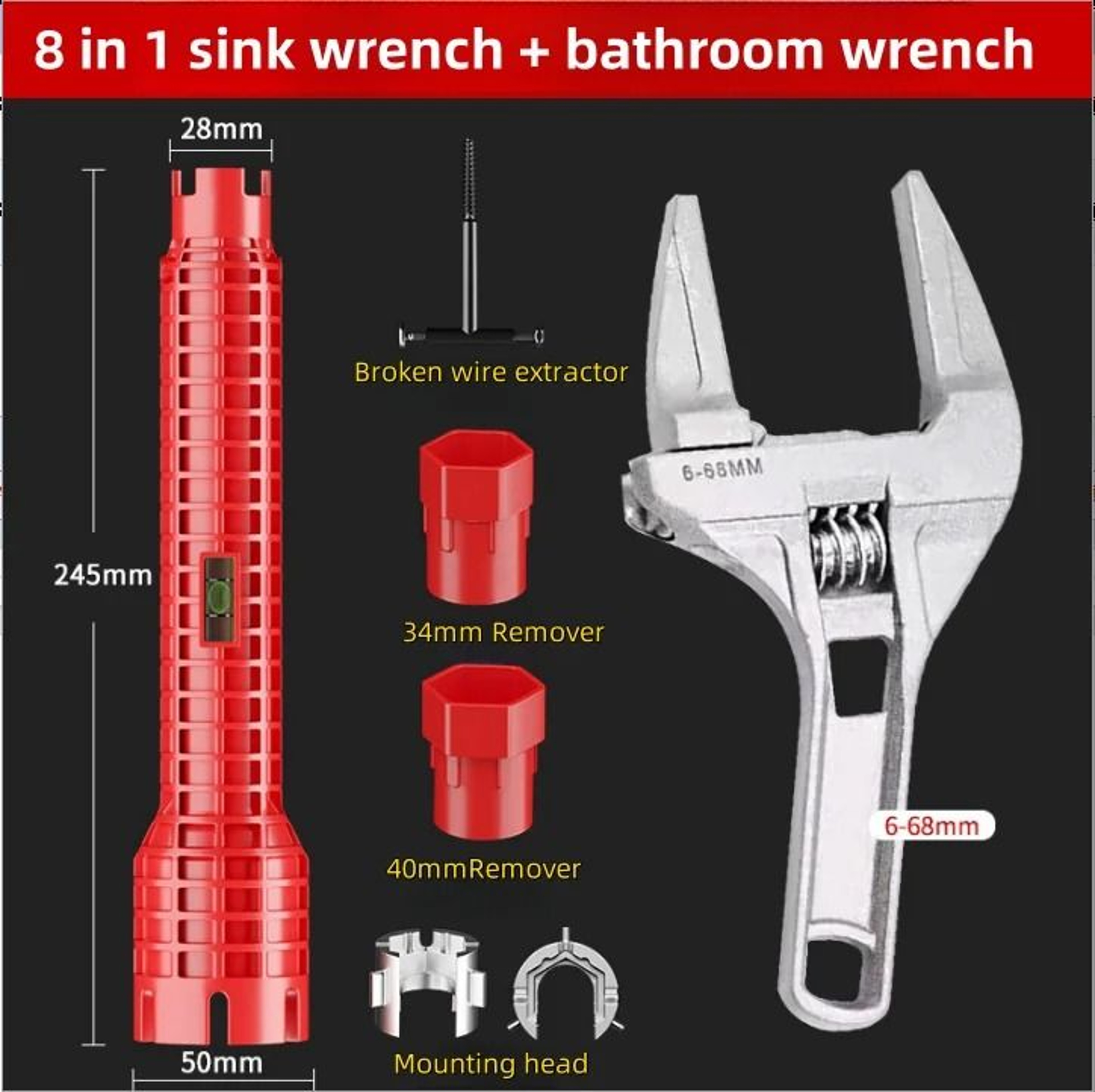 Universal Sink And Faucet Wrench For Home Plumbing And Installation 8