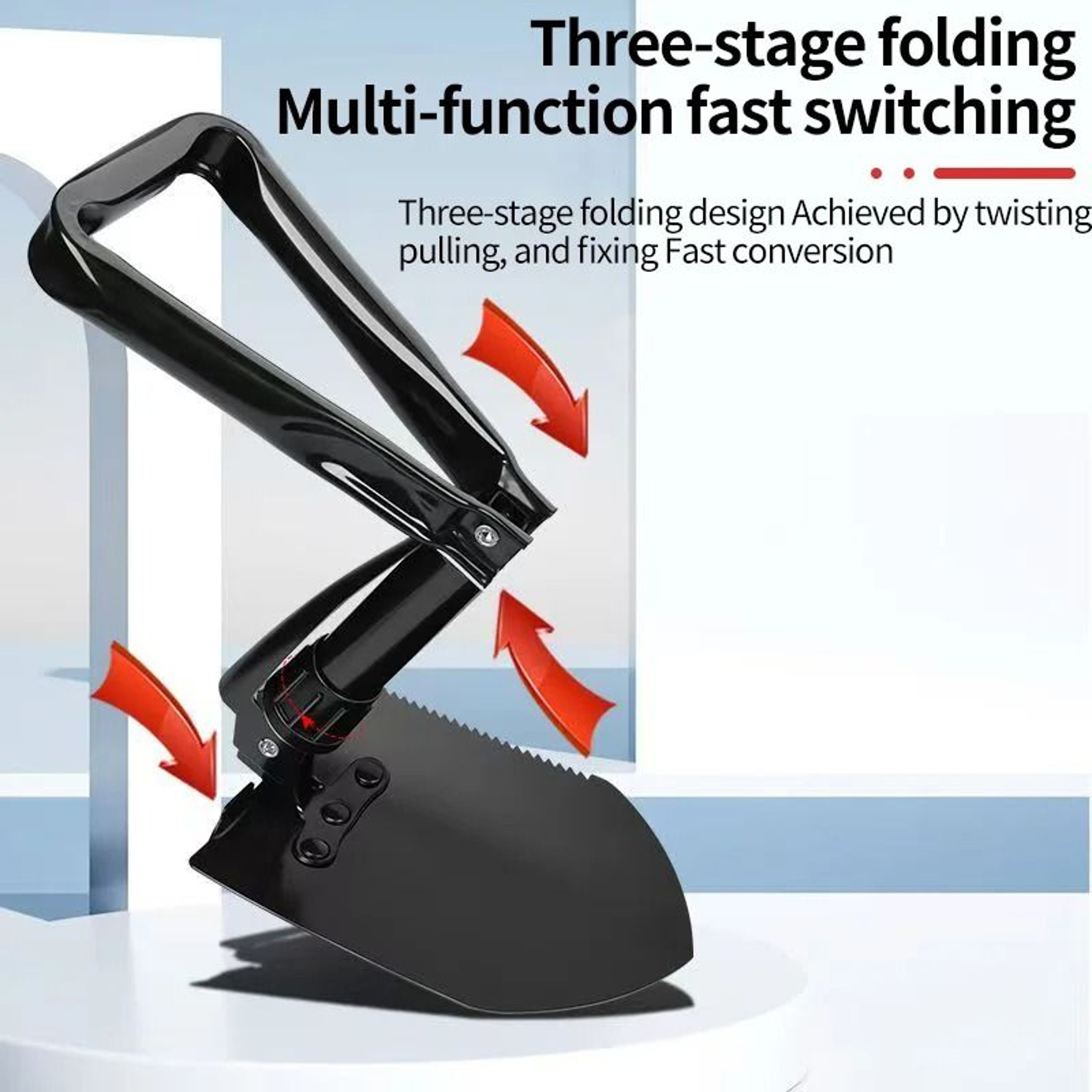 Foldable Multi Function Engineer Shovel For Outdoor Camping 5