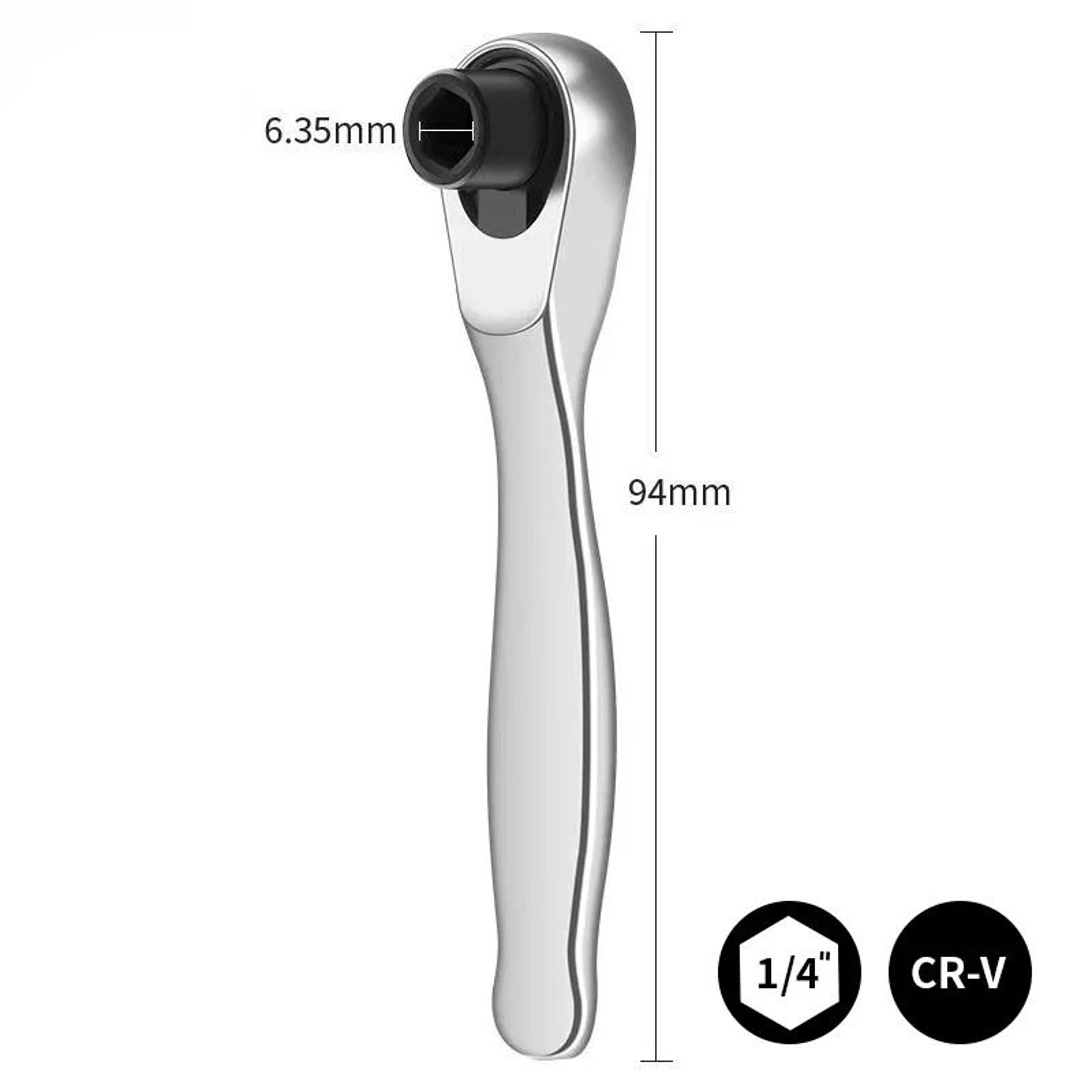 Quarter Inch Drive Ratchet Wrench With 72 Tooth Quick Release 1