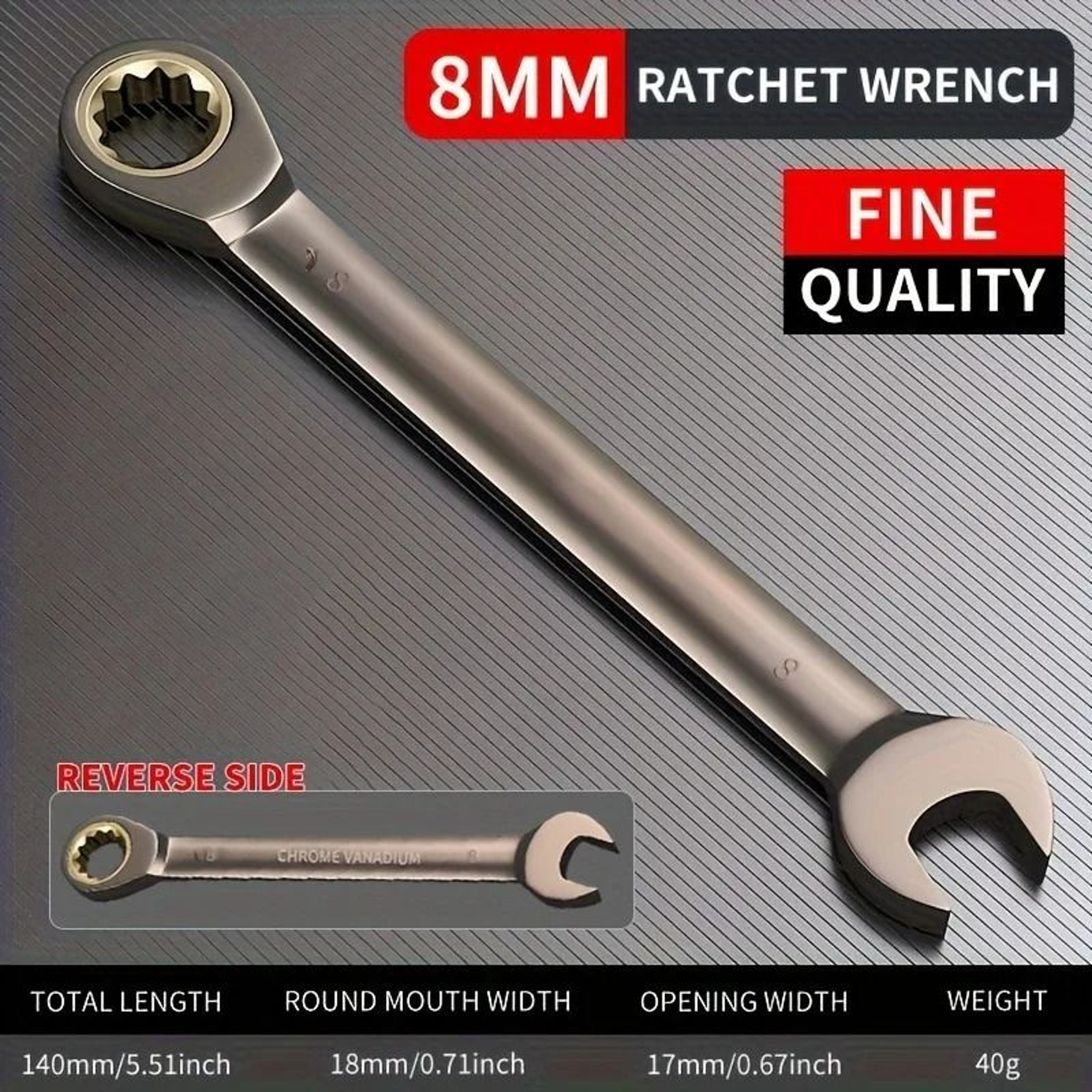 Dual Purpose Ratchet Wrench Open Spanner For Professional Auto Repair 8