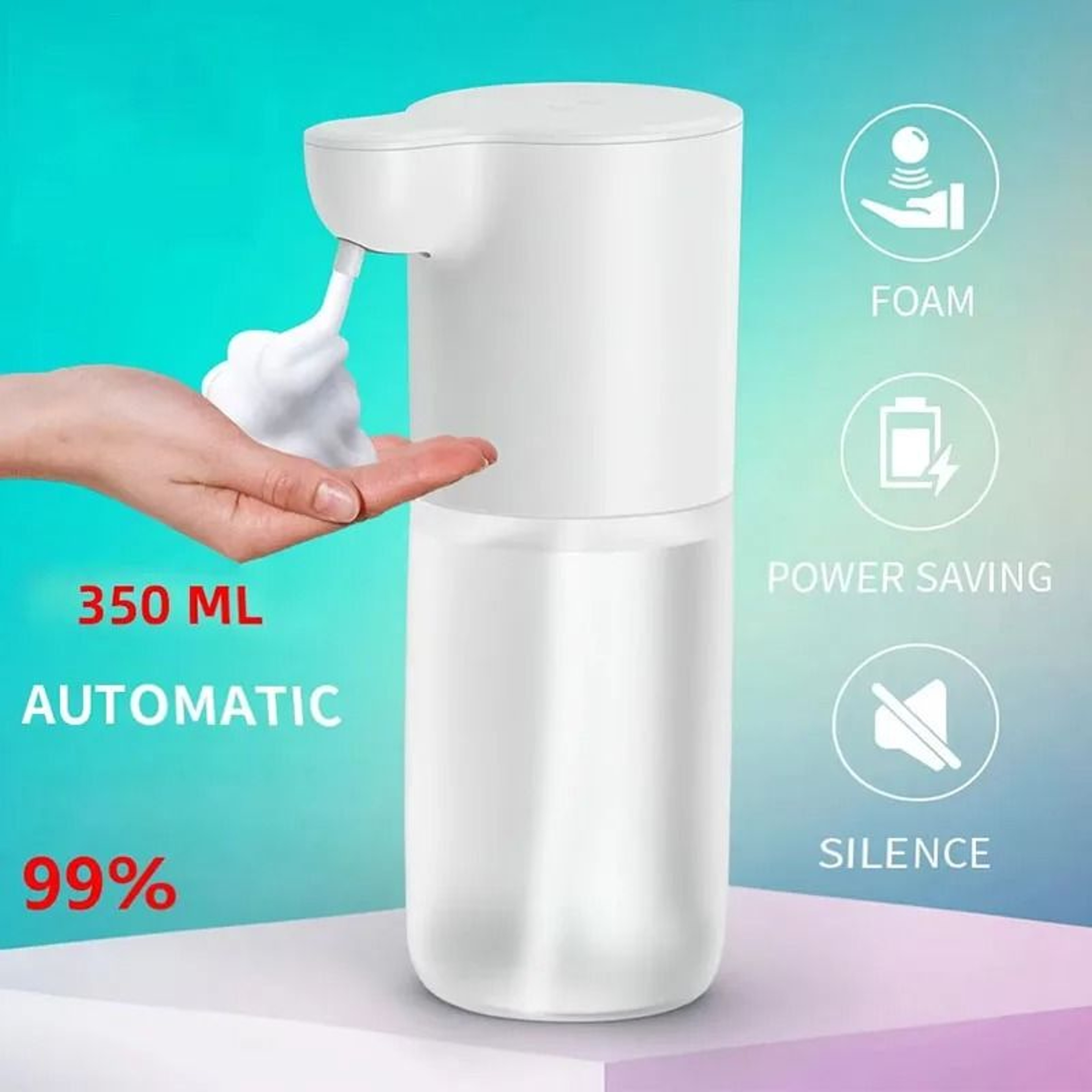 USB Rechargeable Automatic Foam Soap Dispenser Touchless Hand Washer 6