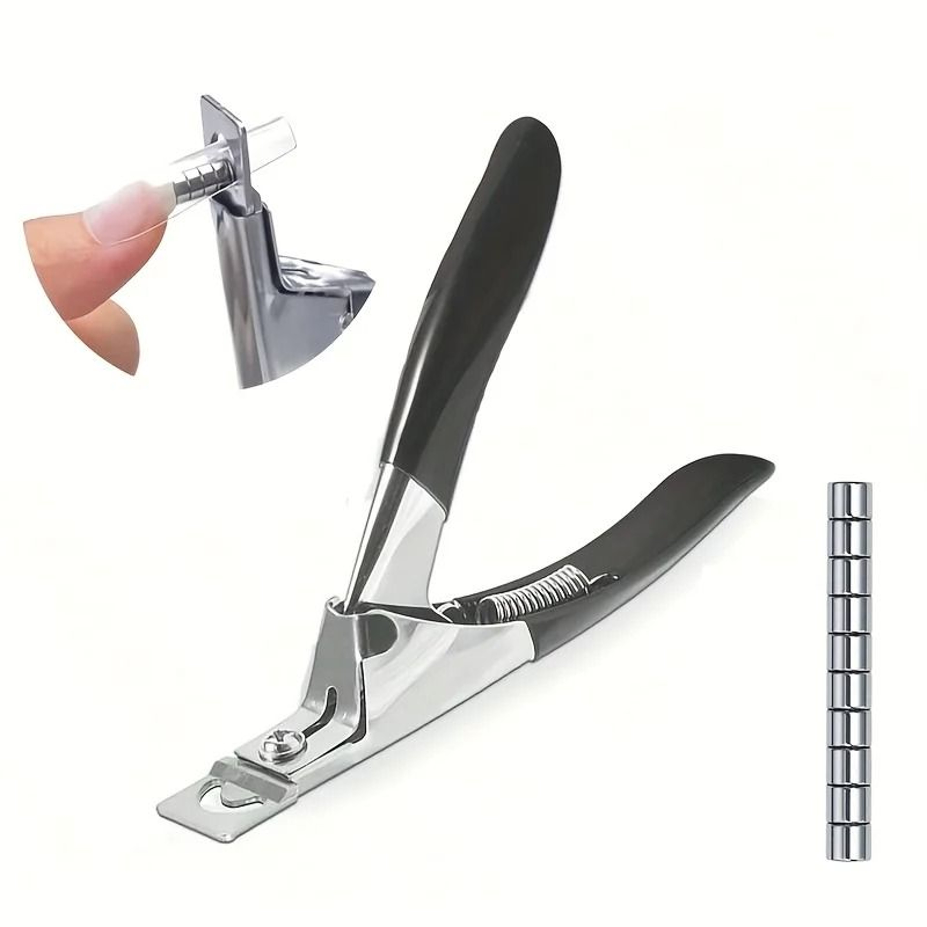 Adjustable Stainless Steel Acrylic Nail Clippers With Magnetic Sizer Set 0