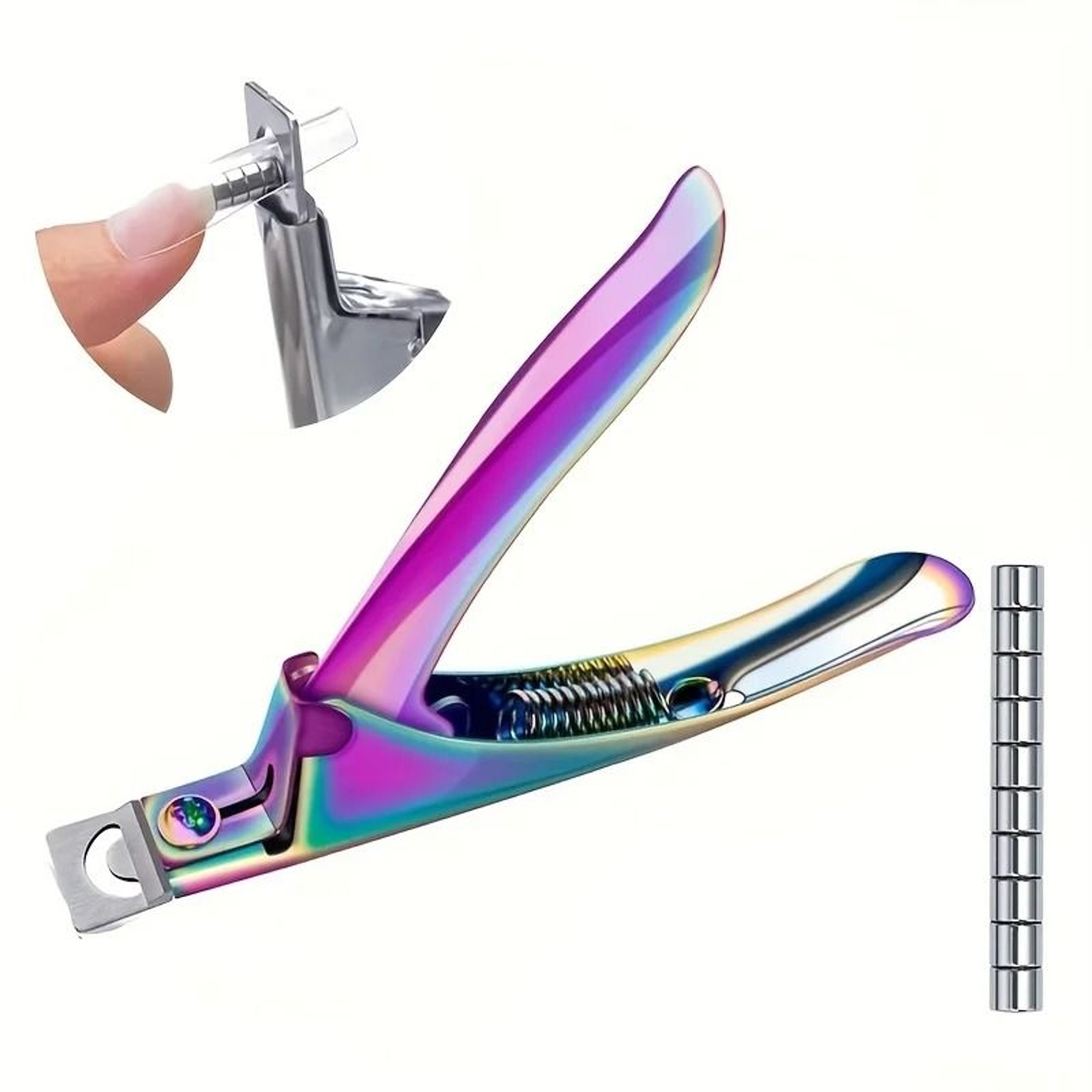 Adjustable Stainless Steel Acrylic Nail Clippers With Magnetic Sizer Set 11