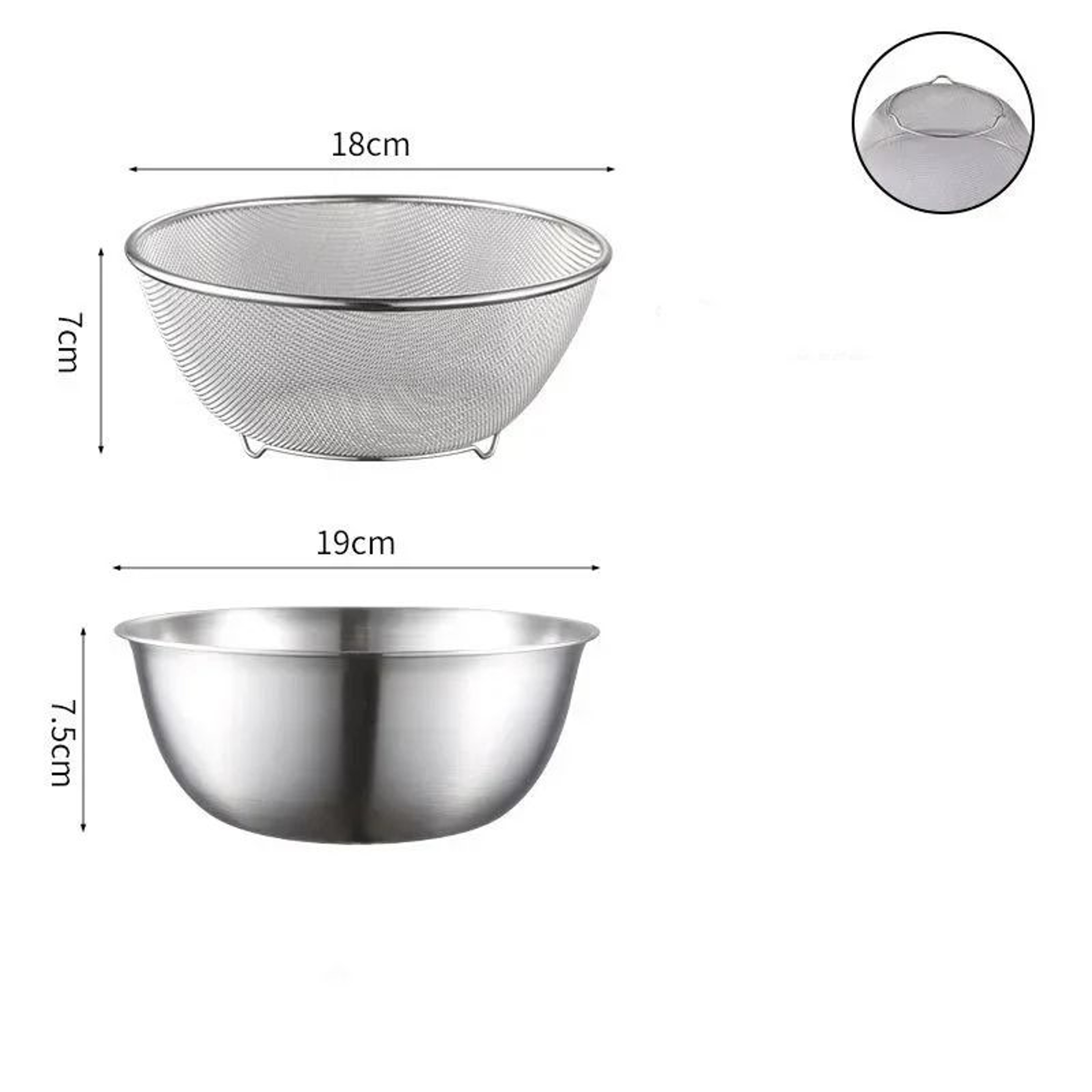 Stainless Steel Drain Basin Set With Strainer And Measuring Scale For Kitchen Washing And Rinsing 6