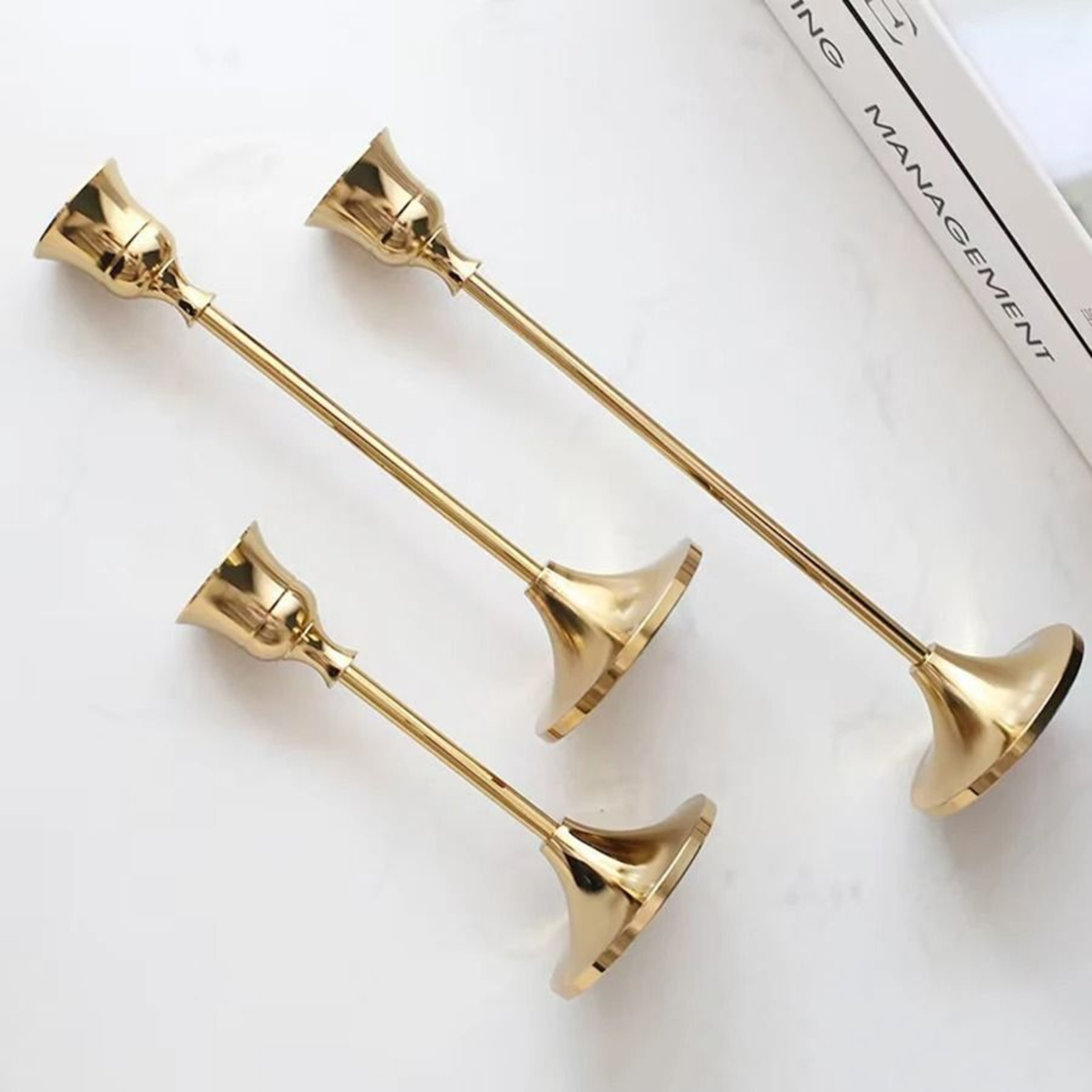 Vintage Metal And Aluminum Candle Holder Set Of 3 For Home Wedding And Hotel Decor 3
