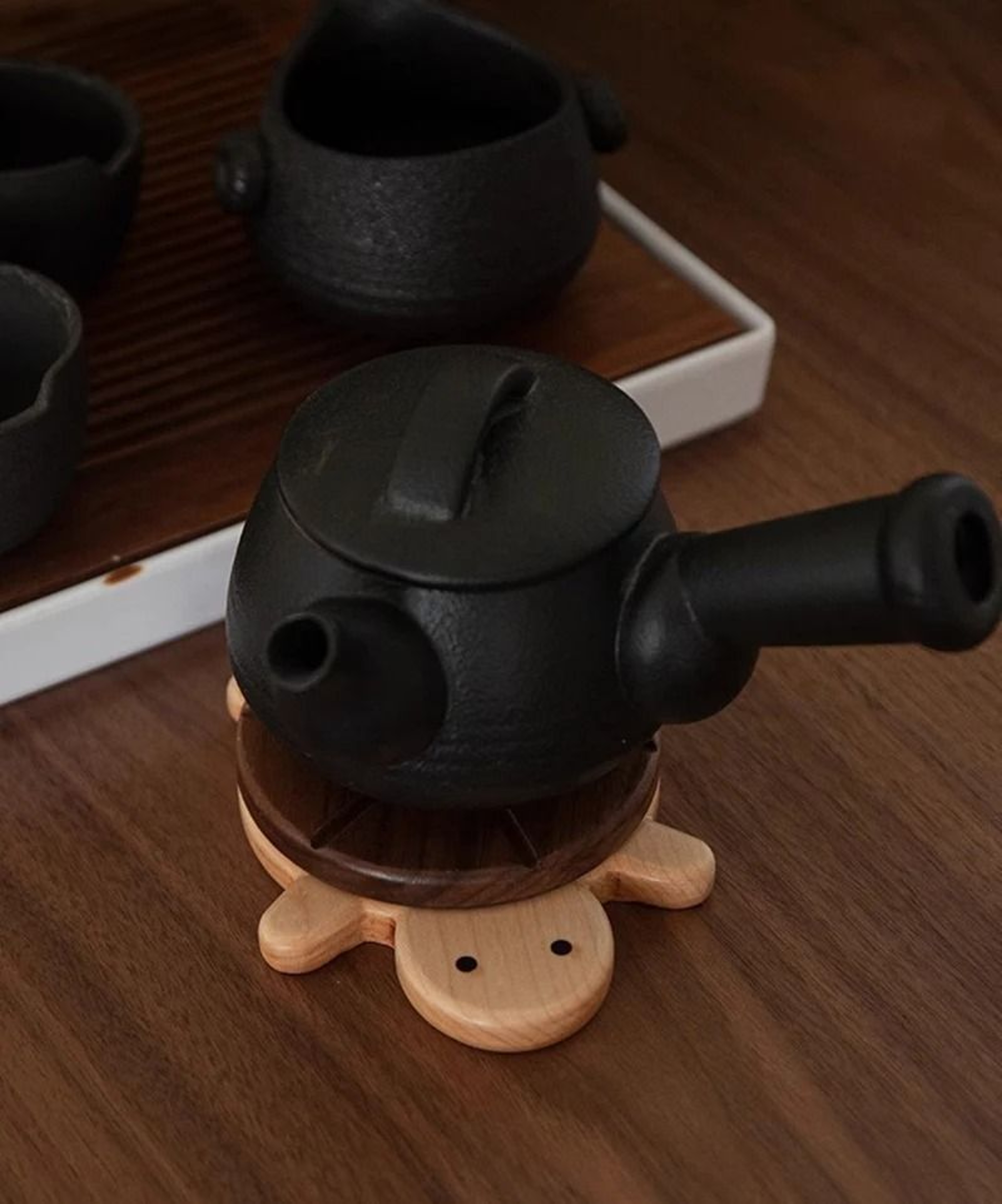 Turtle Shaped Solid Wood Insulation Mat For Kettles Tea Pots And Tableware 5