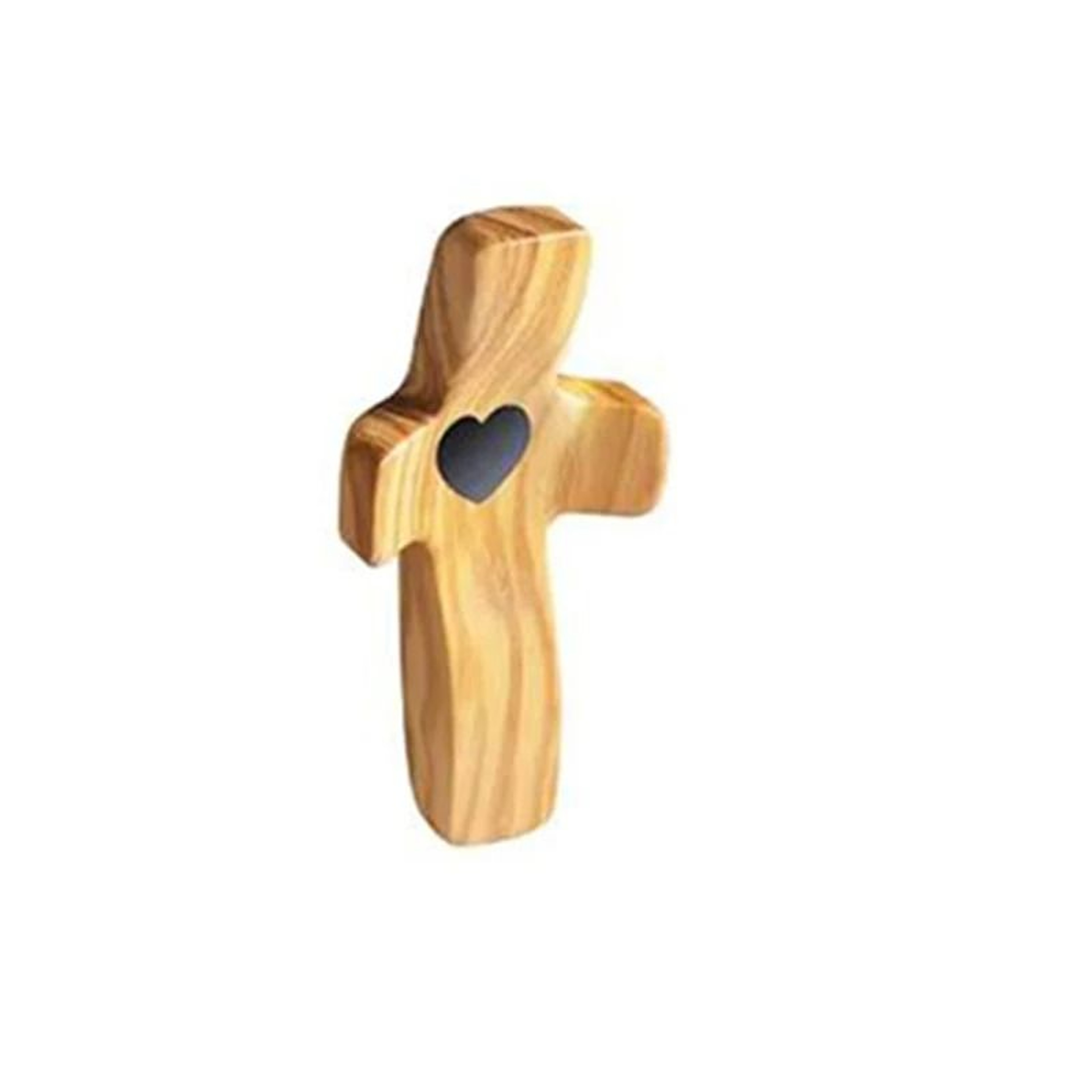 Handheld Wooden Cross Encouragement Gift With Epoxy Heart For Pocket Comfort 7