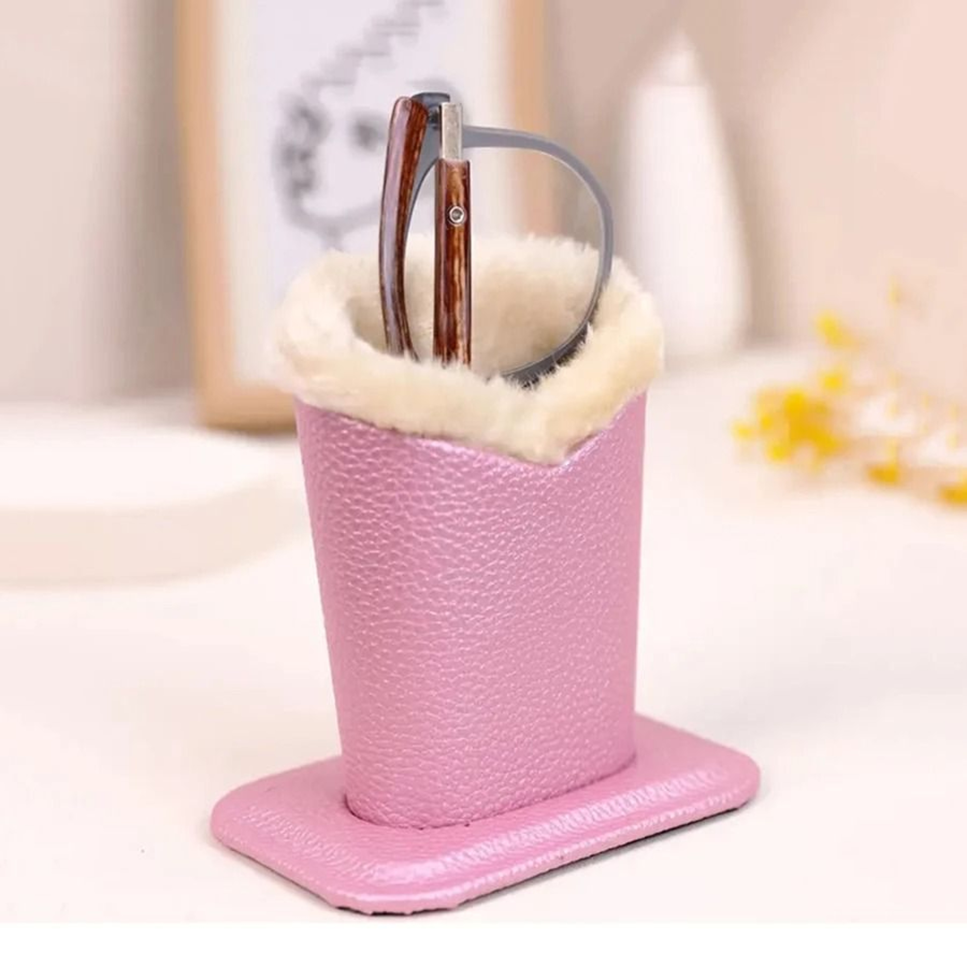 Plush Winter Eyeglass Holder Stand For Desk And Tabletop Display 2