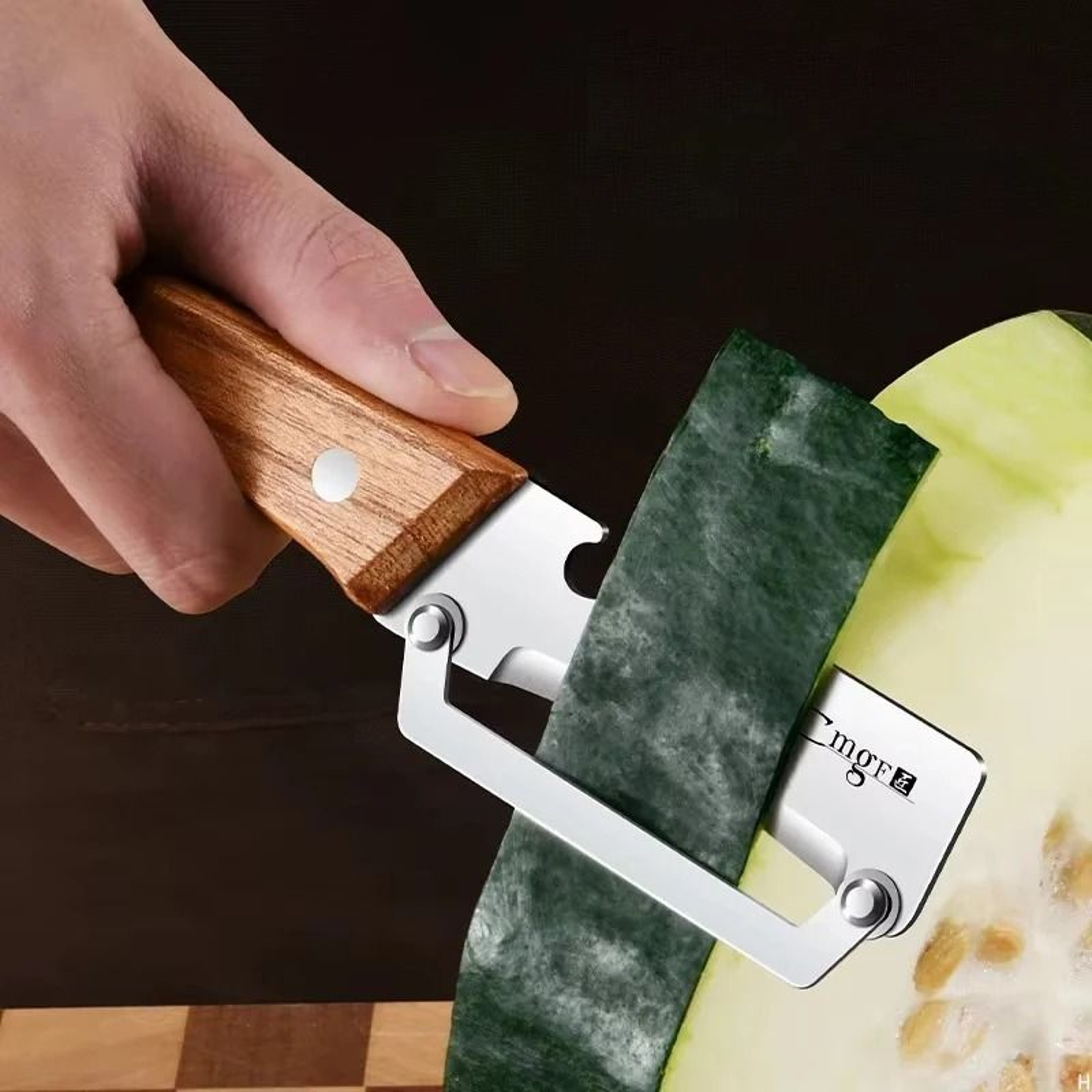 Stainless Steel Vegetable Peeler With Wooden Handle Multi Purpose Kitchen Tool 2