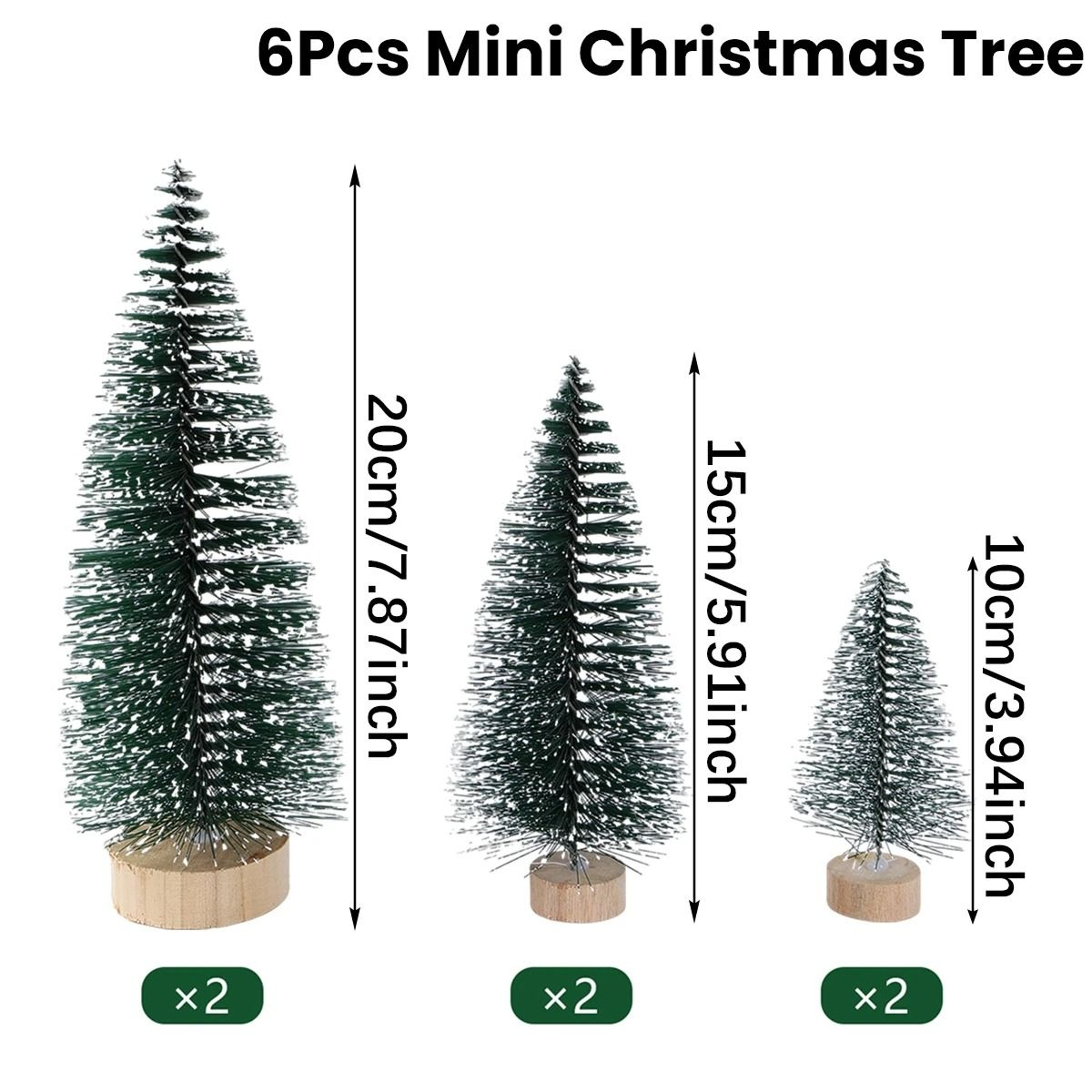 Mini Sisal Bottle Brush Christmas Tree Tabletop Ornament 11