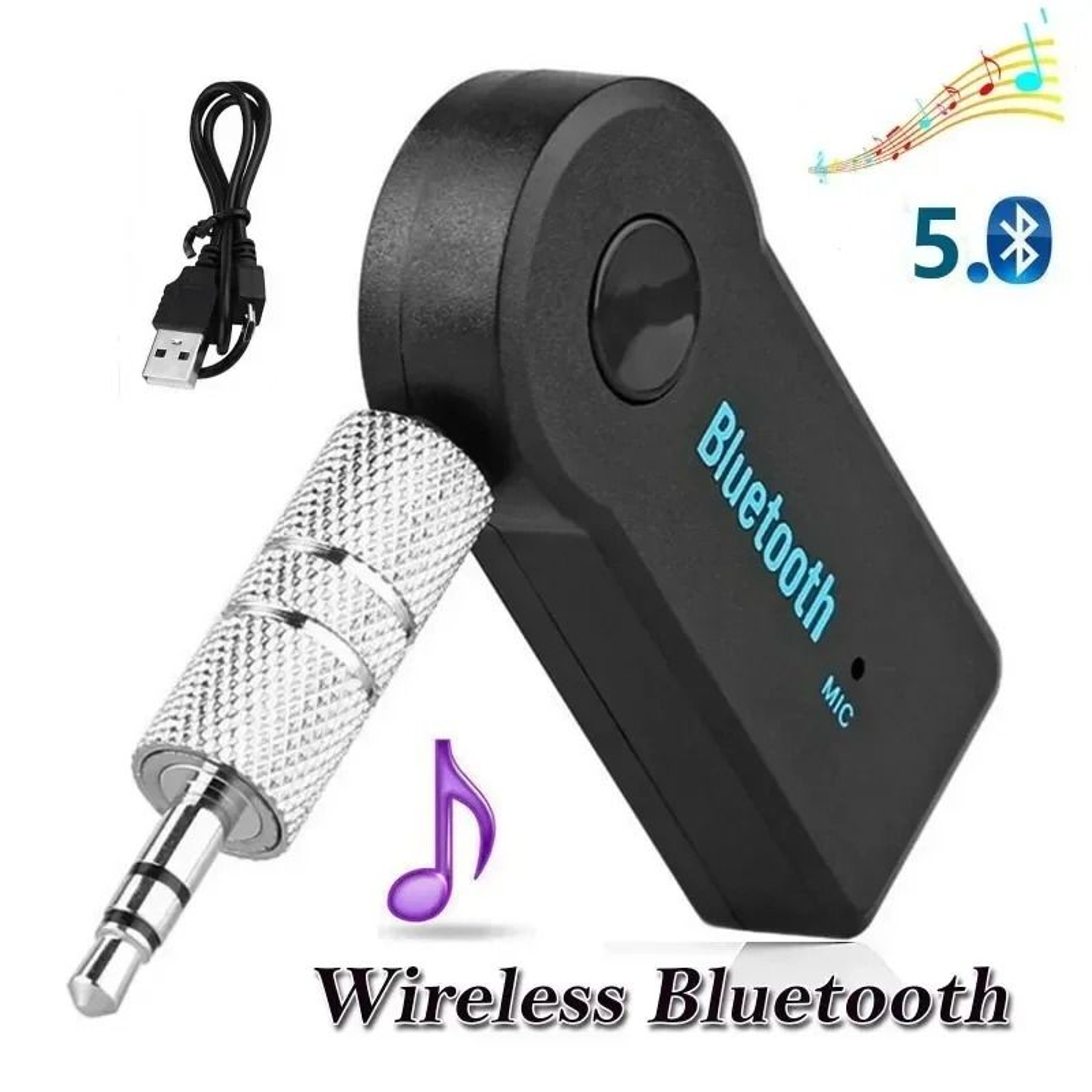 Wireless Bluetooth Receiver Adapter With Three Point Five Millimeter Jack For Car Audio 4