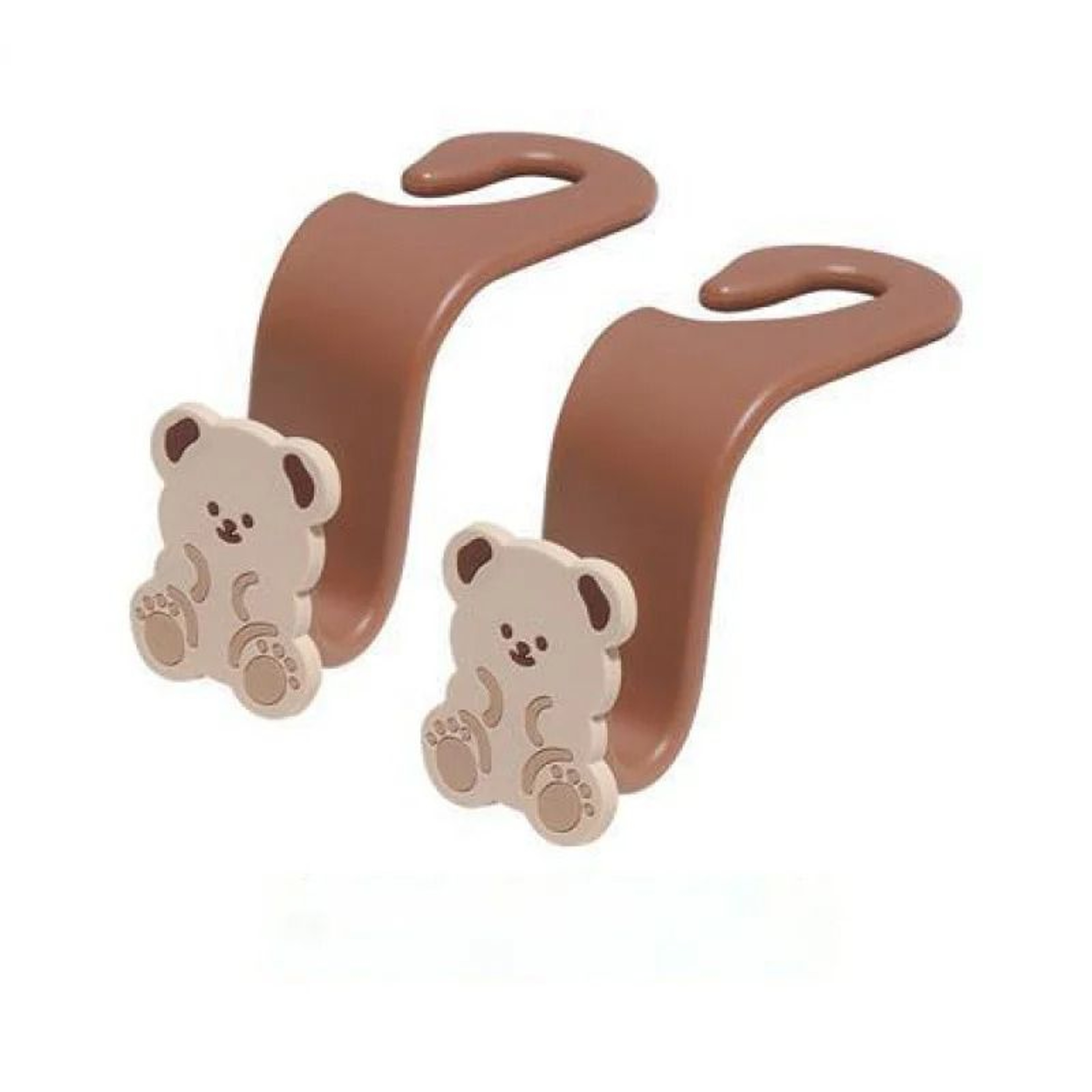Adorable Cartoon Teddy Bear Car Seat Headrest Hooks Two Pack 4
