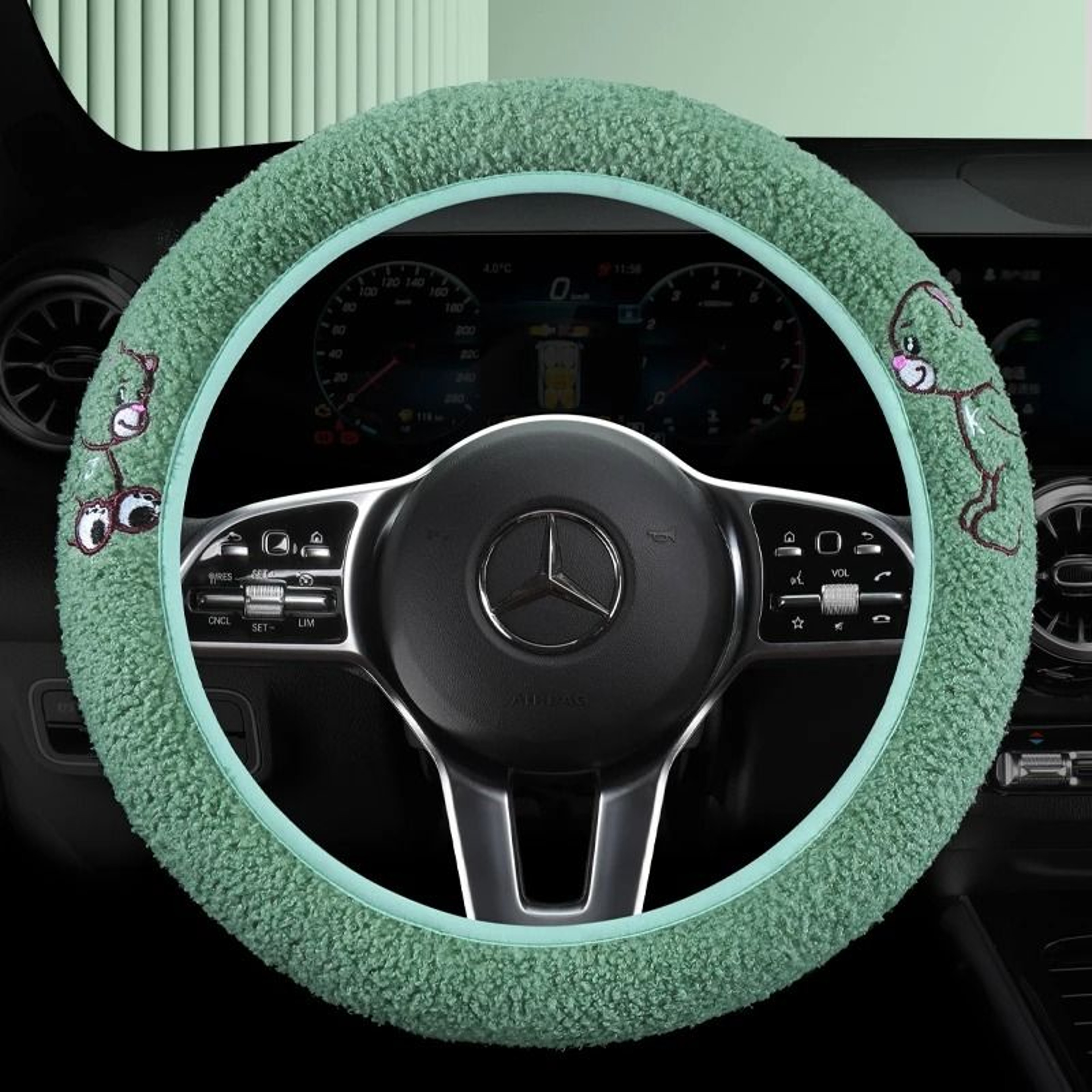 Plush Wool Steering Wheel Cover For Winter Comfort 8