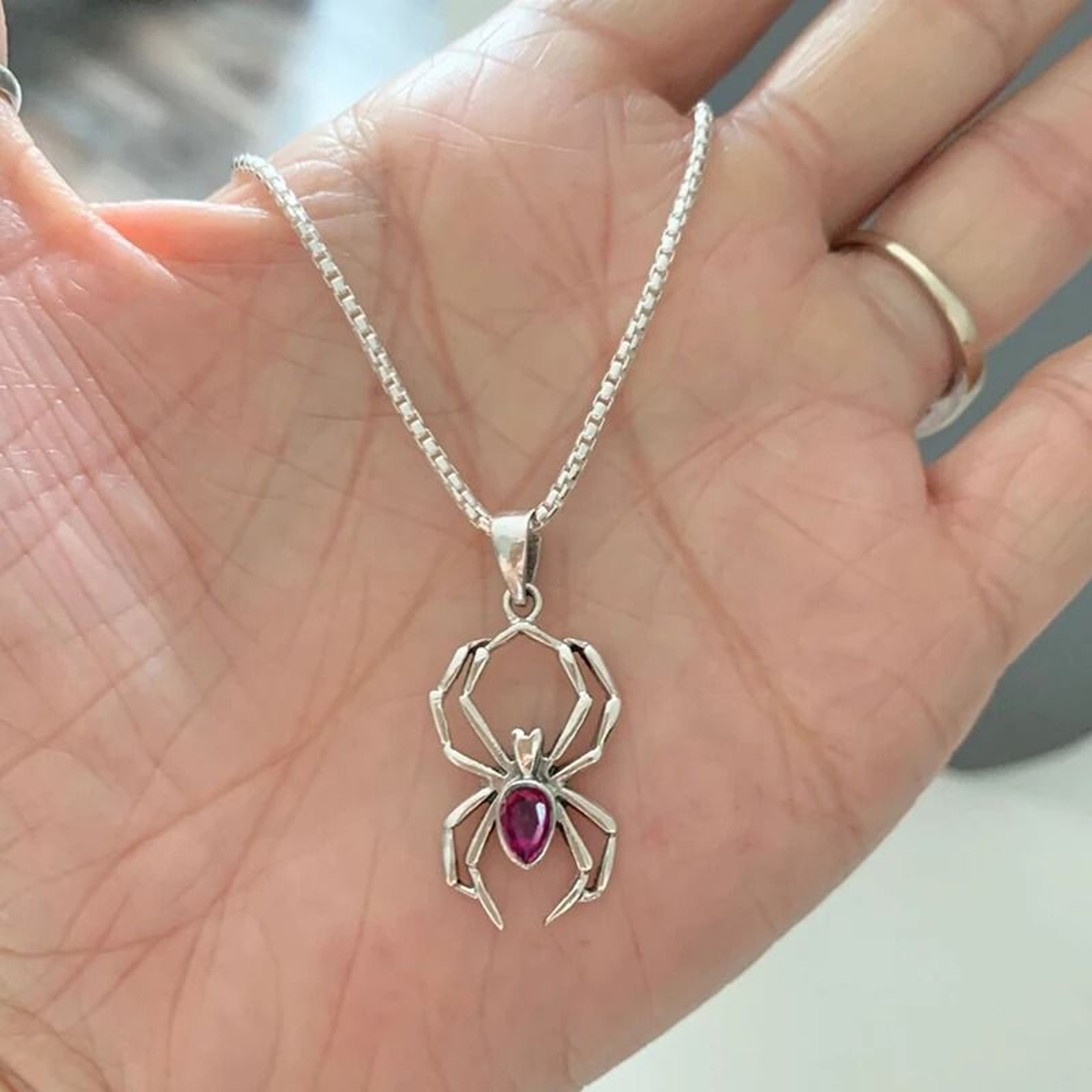 Spider Pendant Necklace With Stainless Steel Chain 9