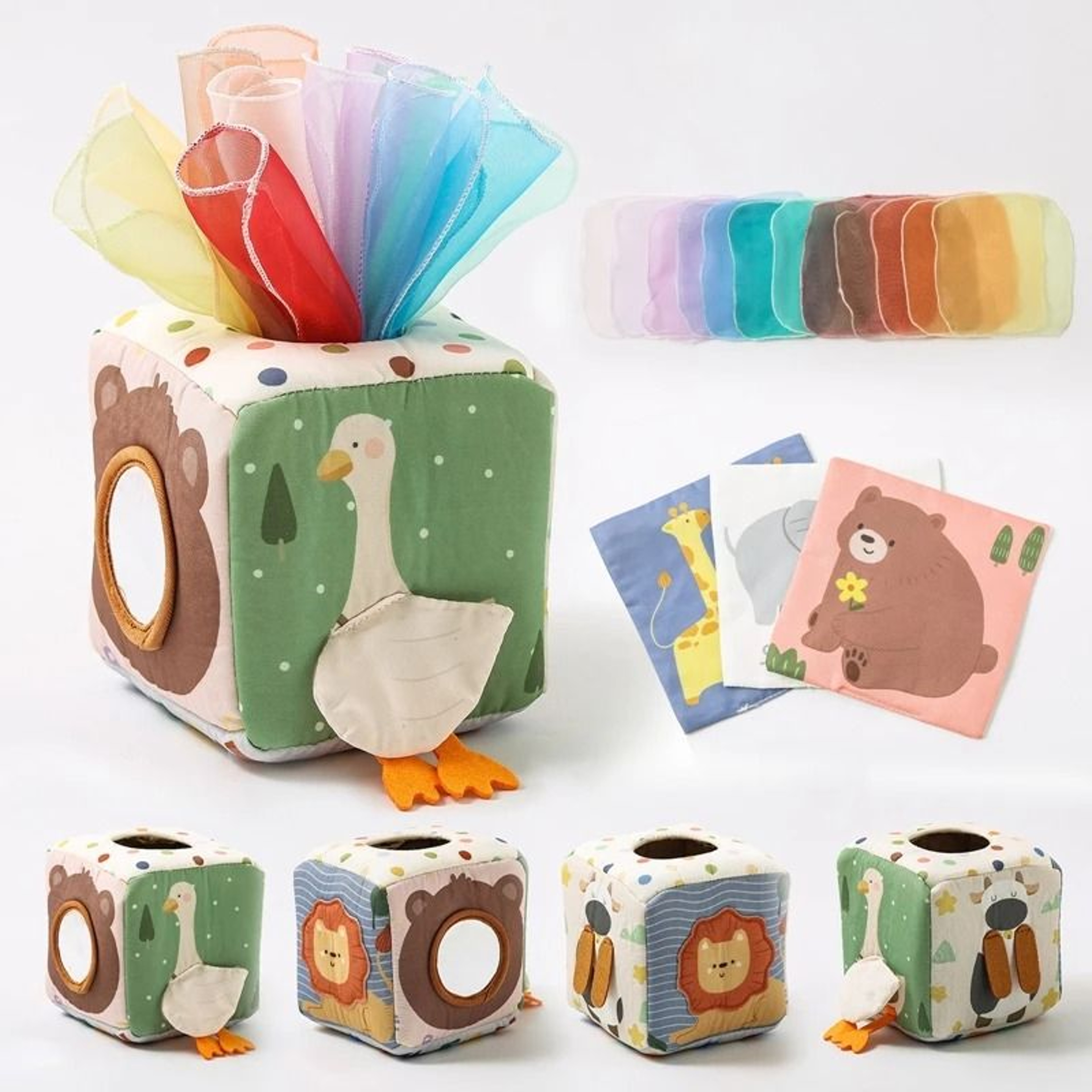Montessori Magic Cotton Animal Tissue Box Busy Toy For Fine Motor Play 0
