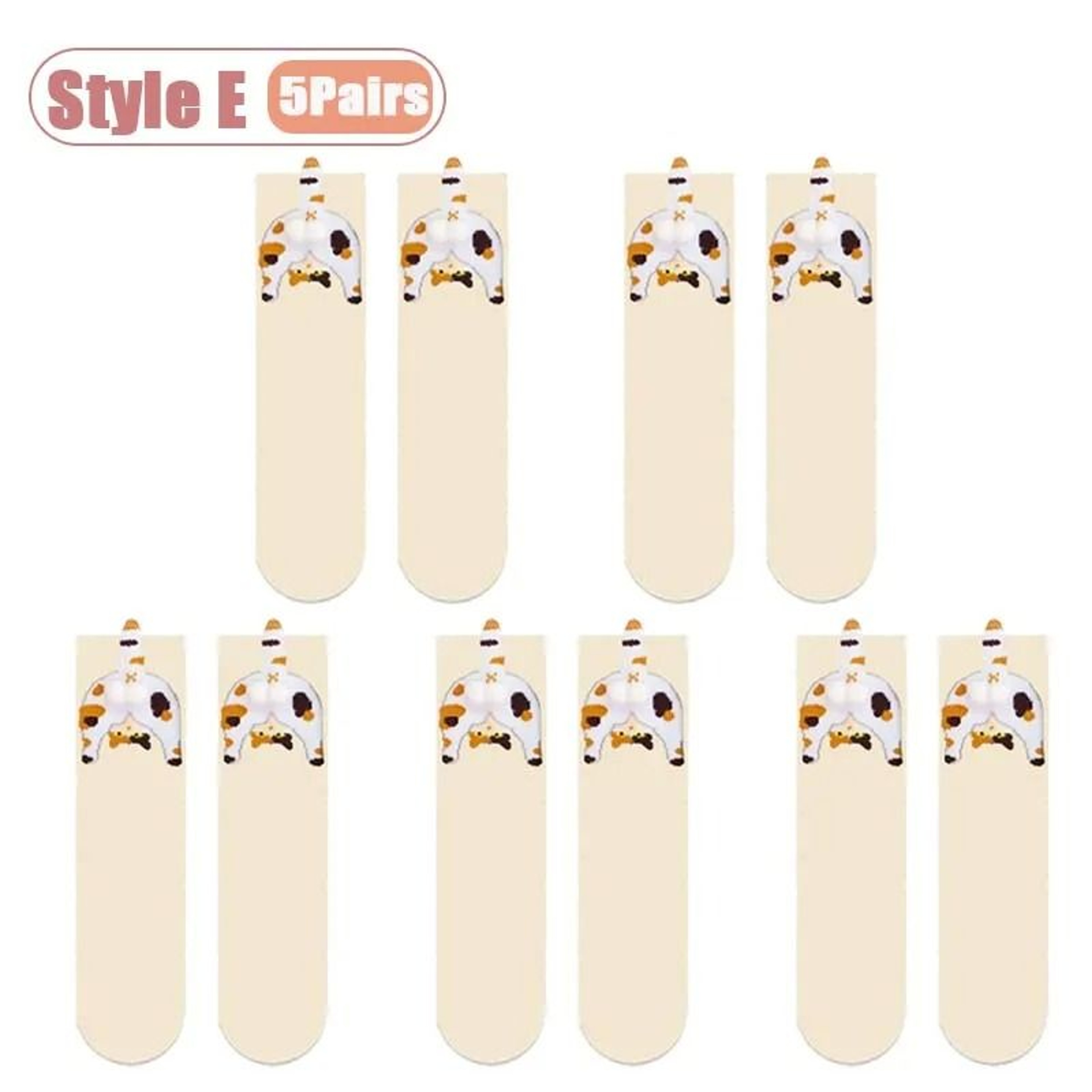 Cartoon Cat Egg Couple Mid Calf Cotton Socks One Size 23