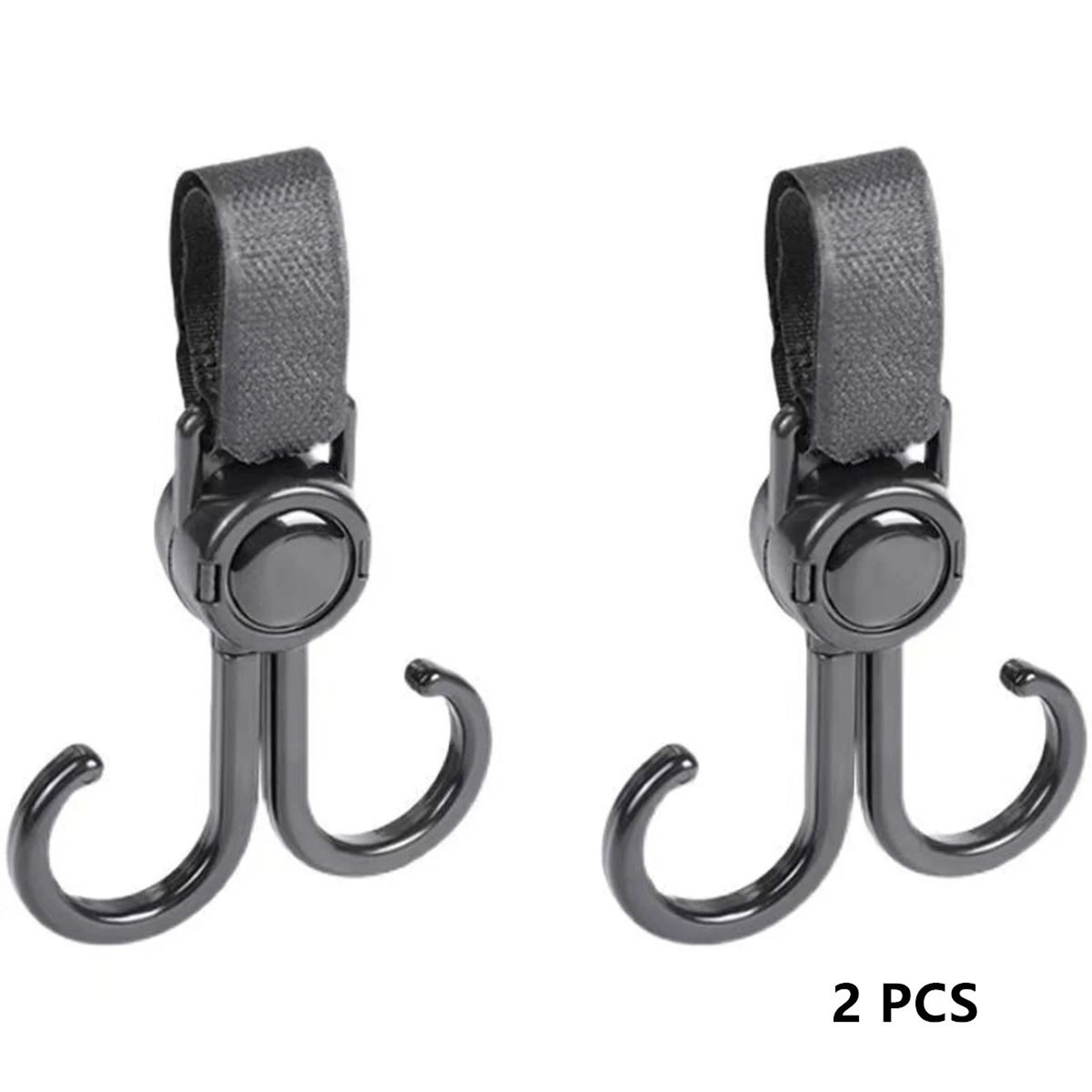 2 Piece PU Leather Stroller Hook Set With 360 Degree Rotation 5