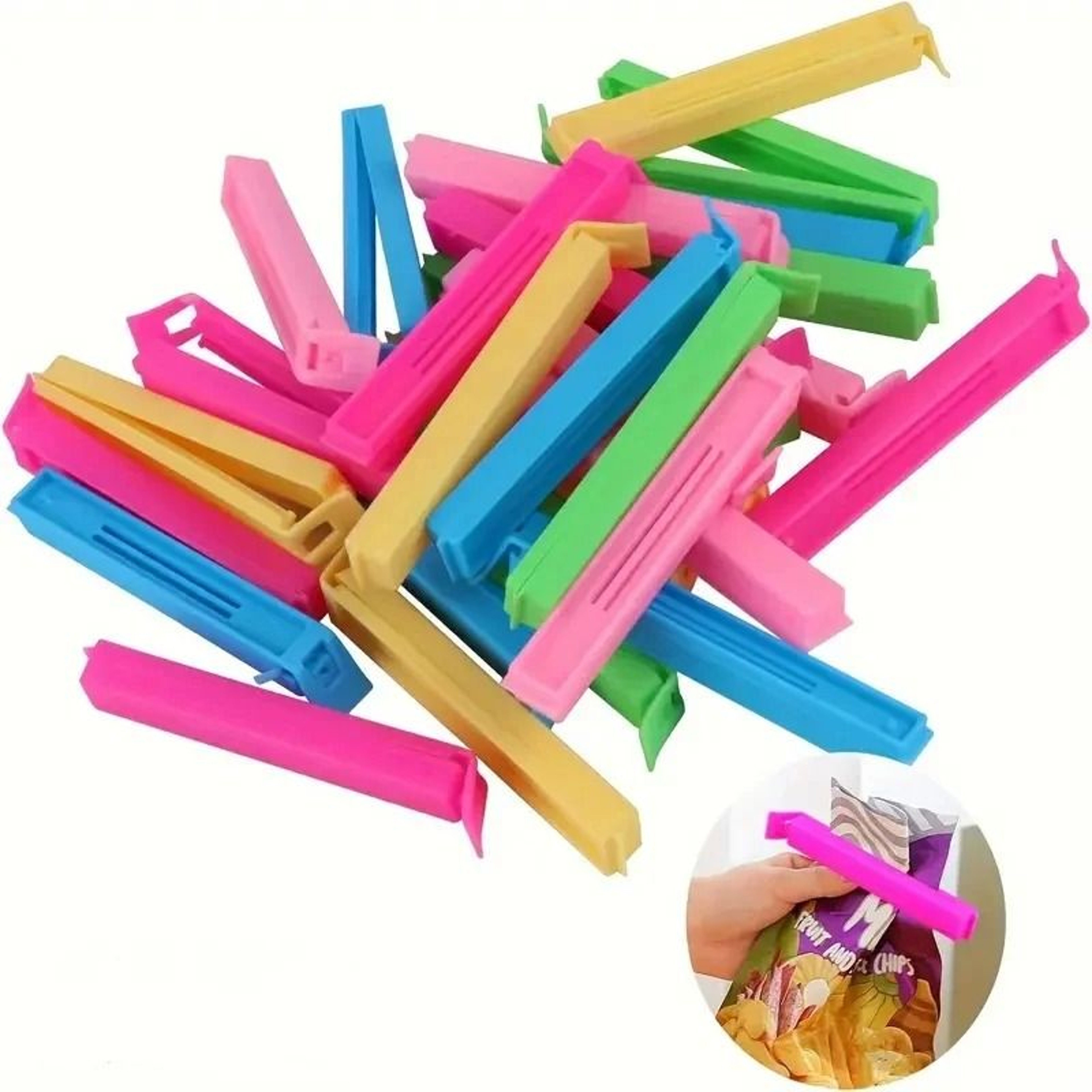 Colorful Reusable Bag Sealing Clips Set 0