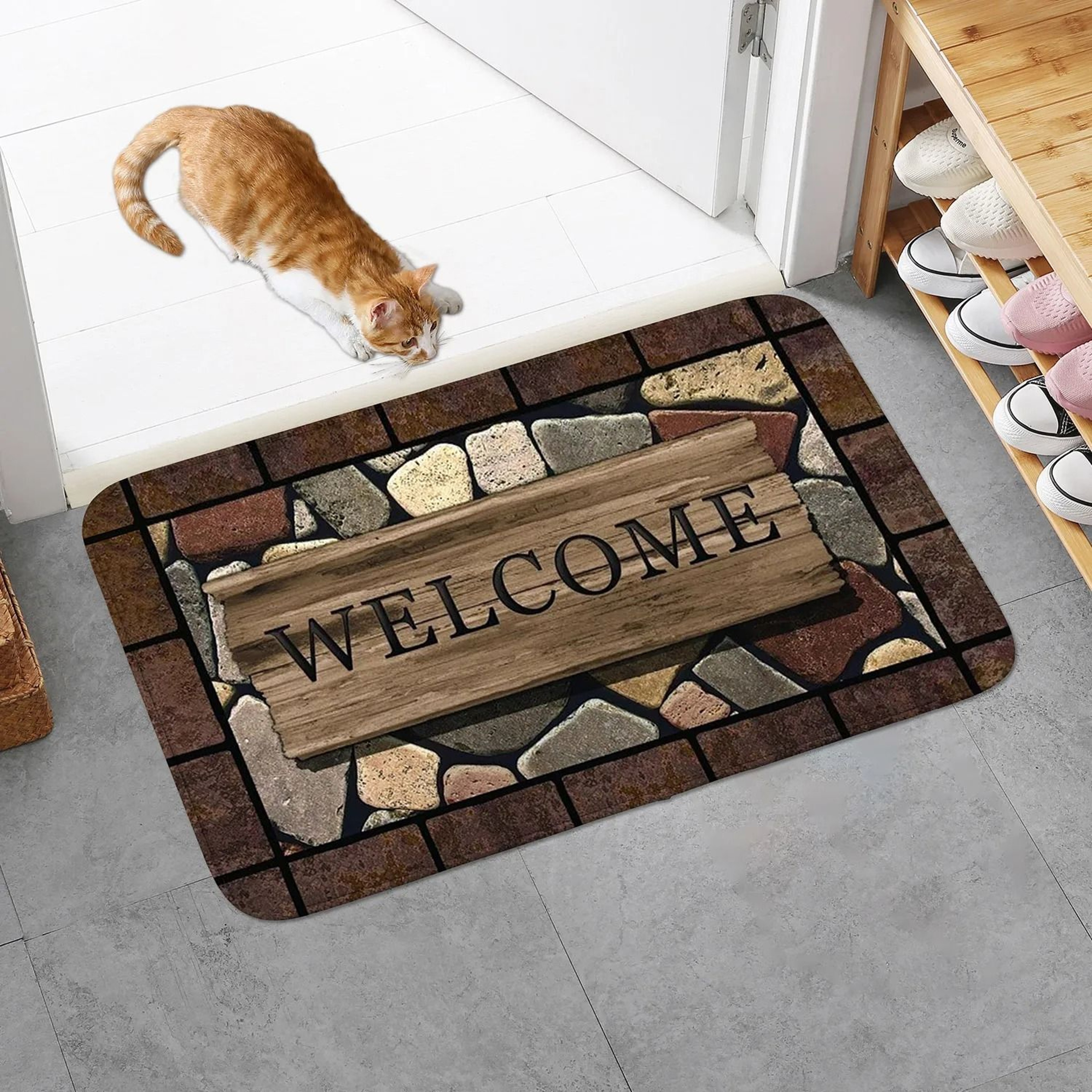 Cozy Floral Welcome Door Mat 2
