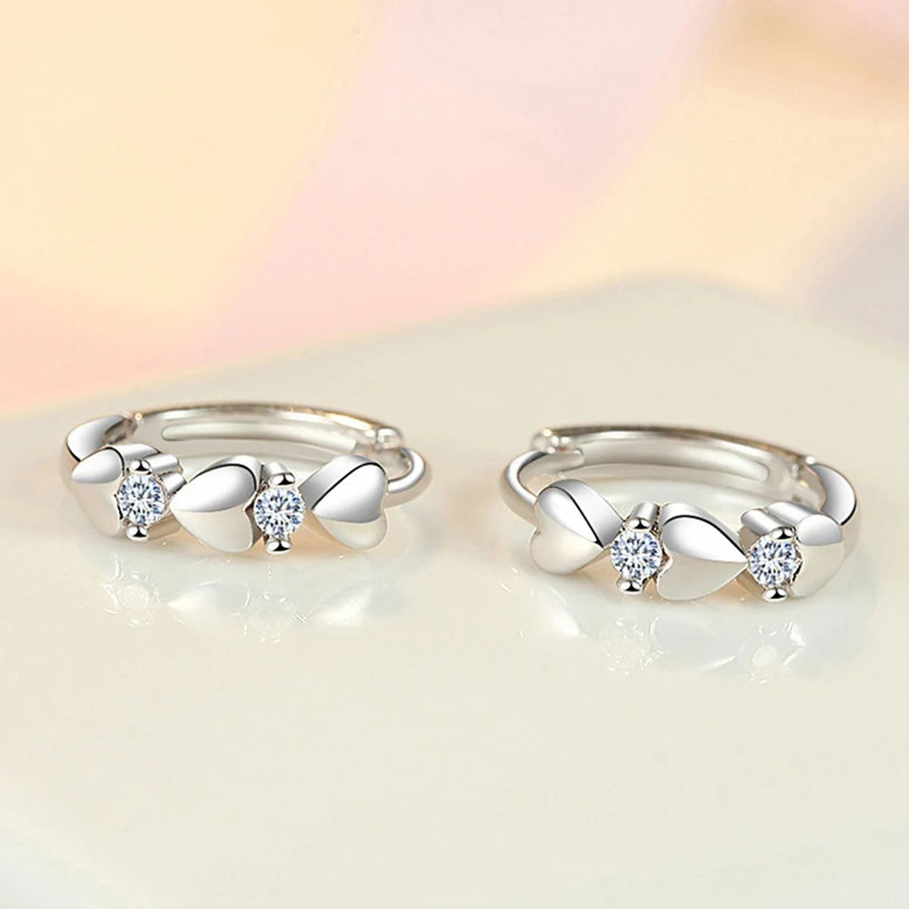 Stylish Heart Hoop Earrings 3