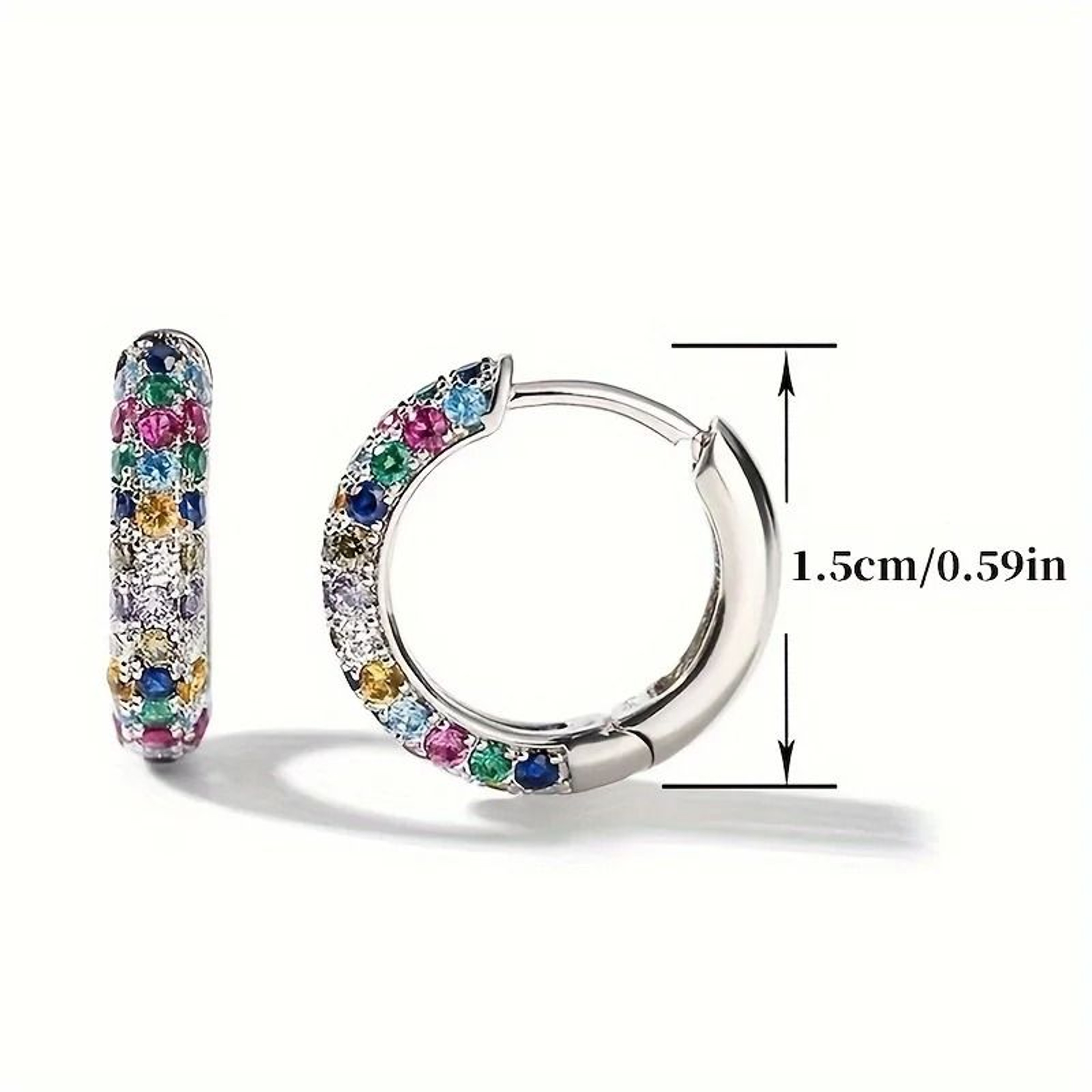 Trendy Colorful Hoop Earrings Set 2
