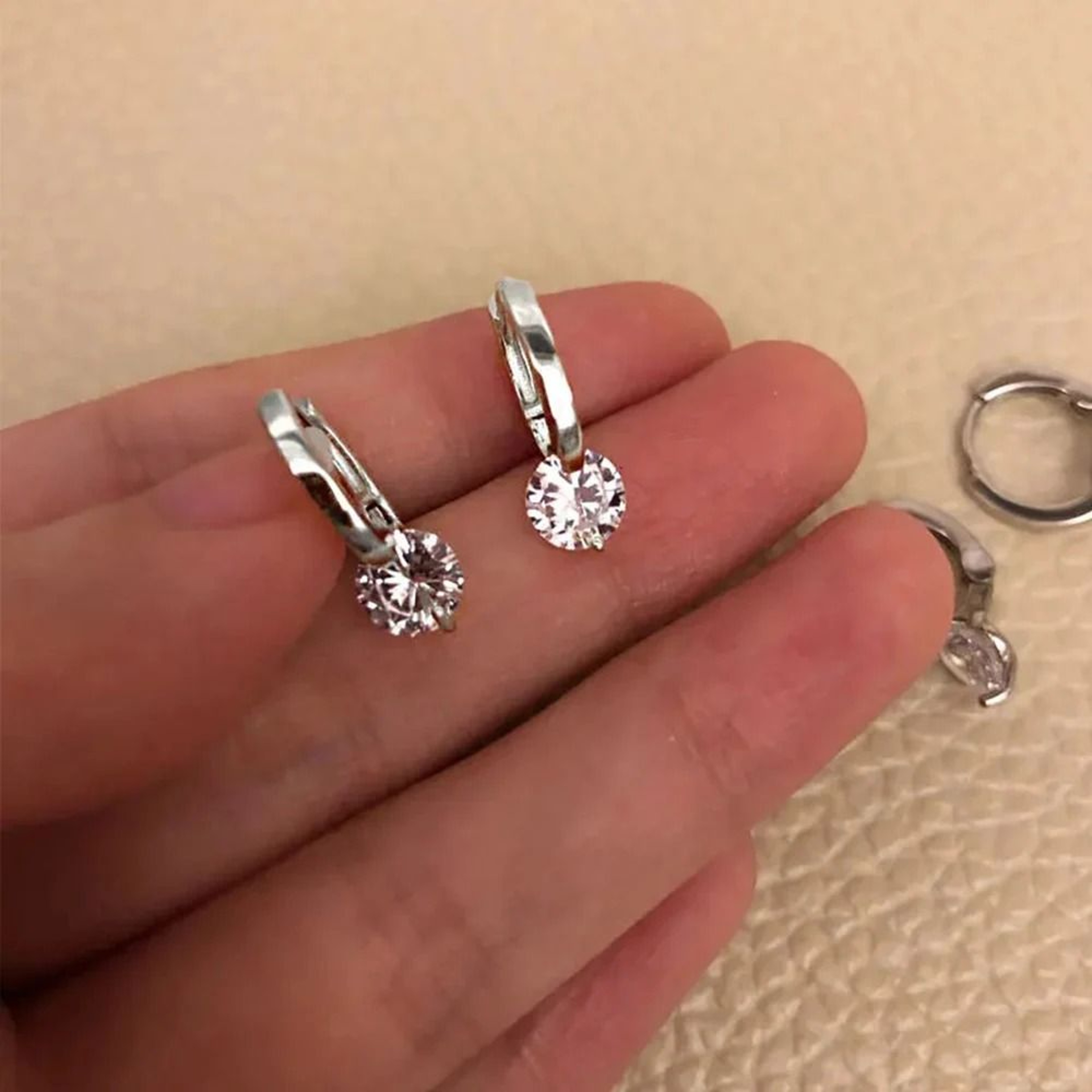 Classic Gold Tone Sparkling Stud Earrings 1