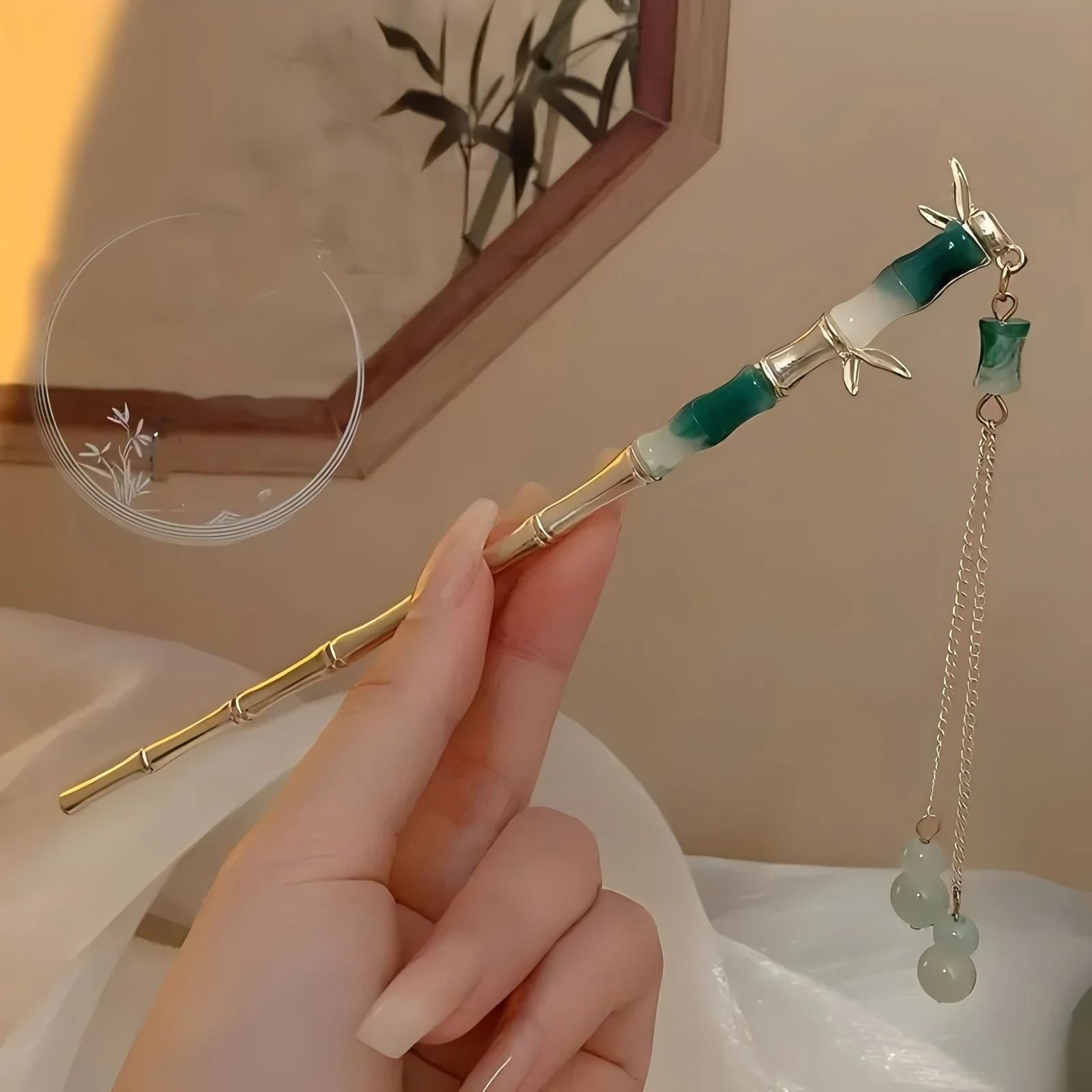 Elegant Floral Tassel Hair Clip 9