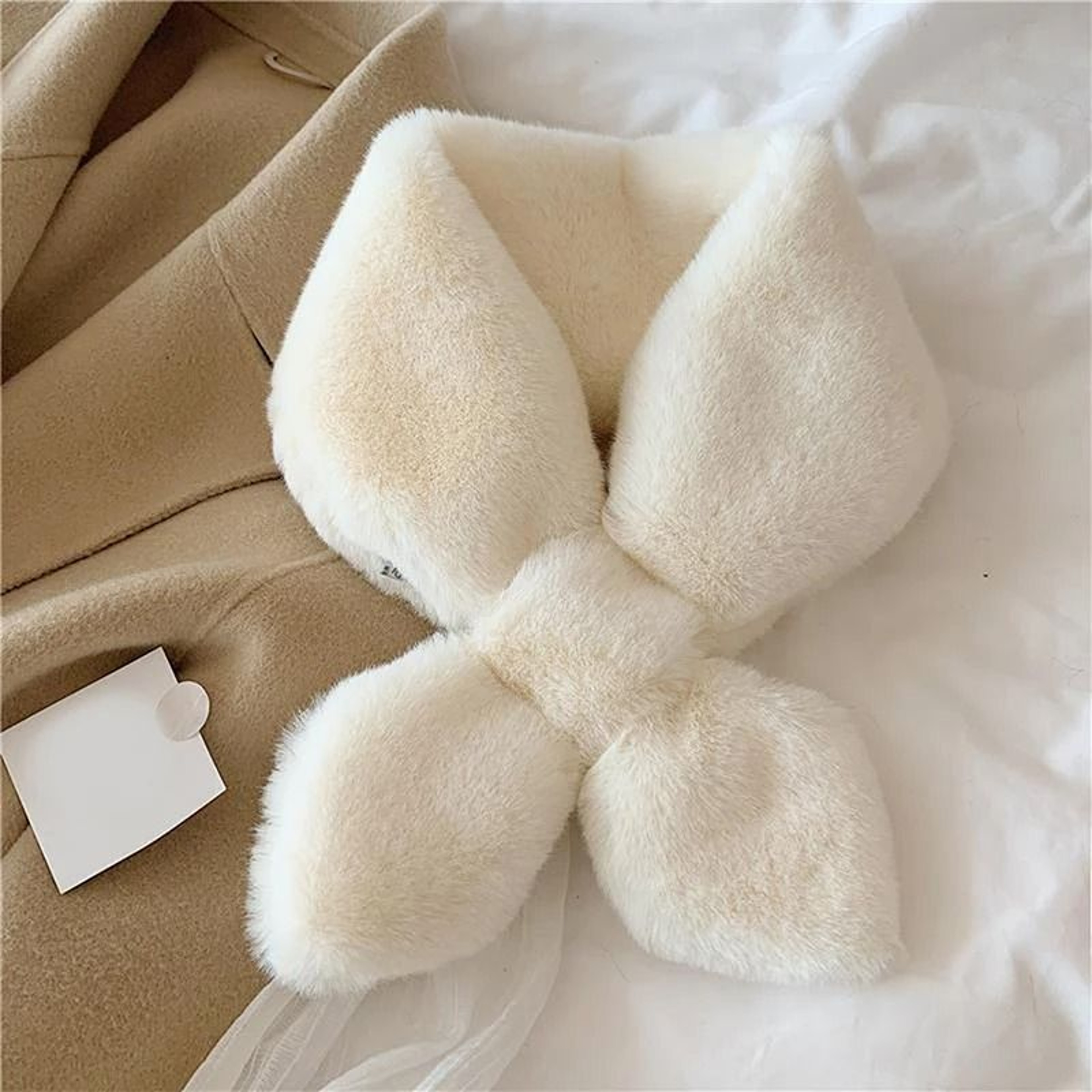 Plush Faux Fur Collar Scarf 8