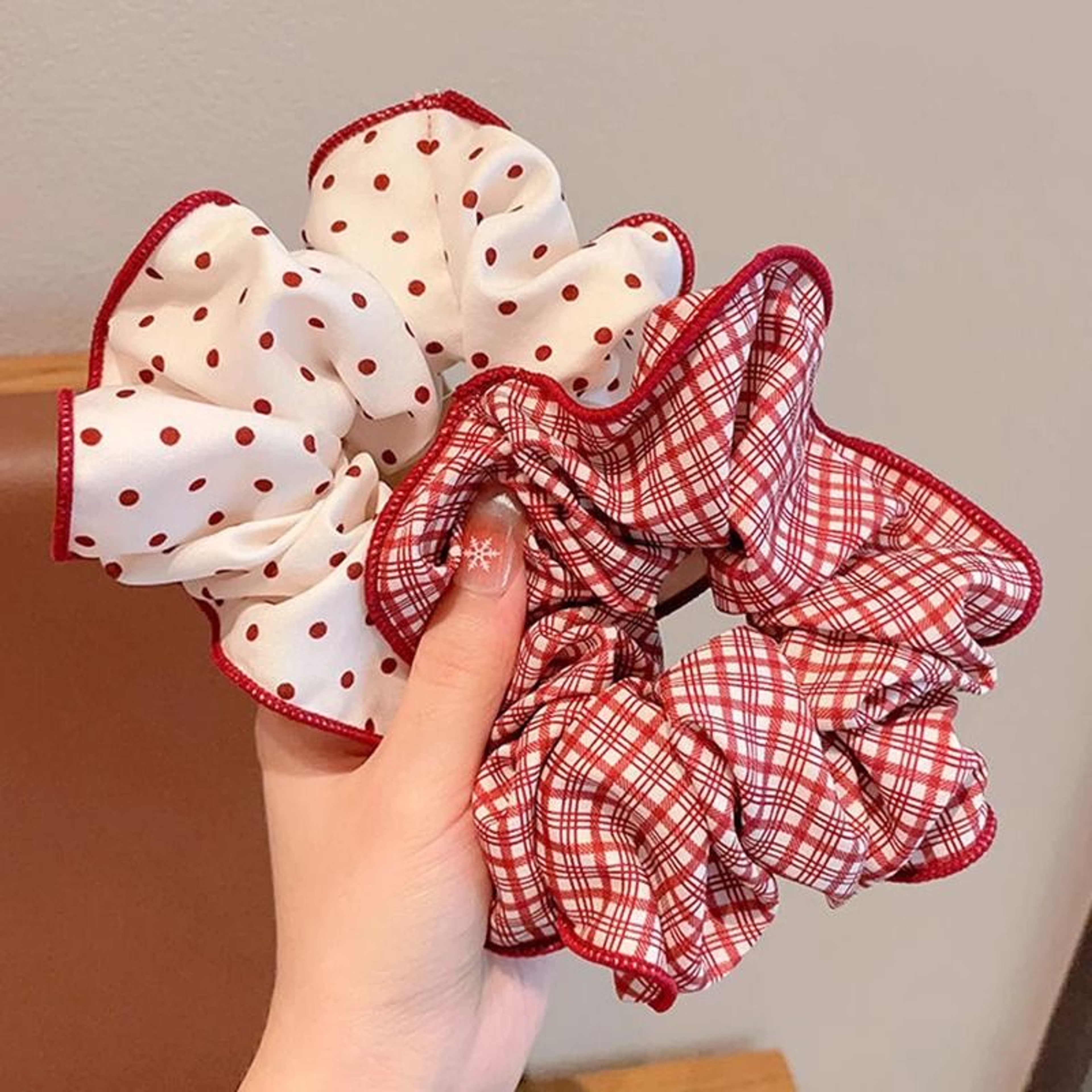 Colorful Plaid Hair Scrunchie Set 7