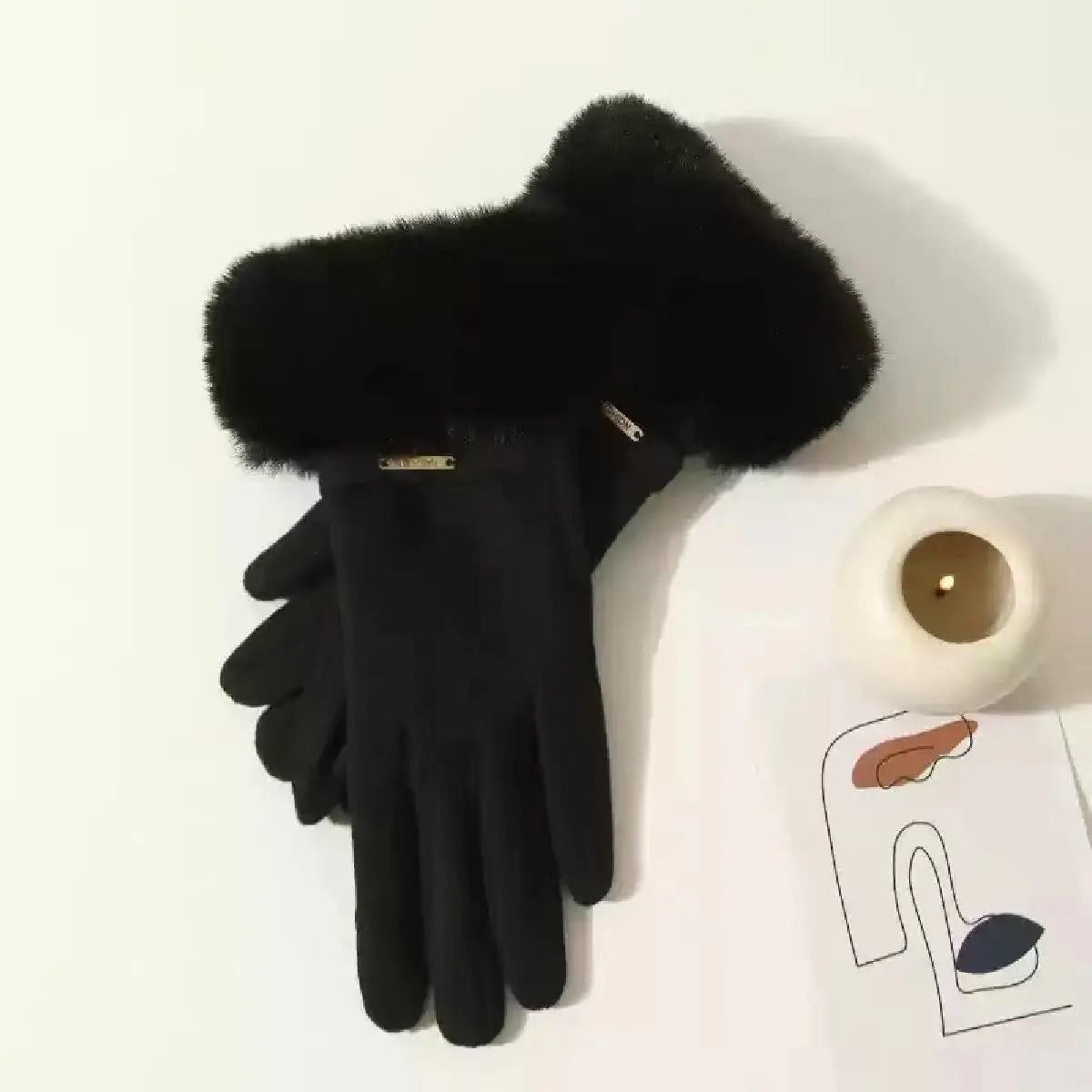 Cozy Winter Plush Touch Screen Gloves For Women 2