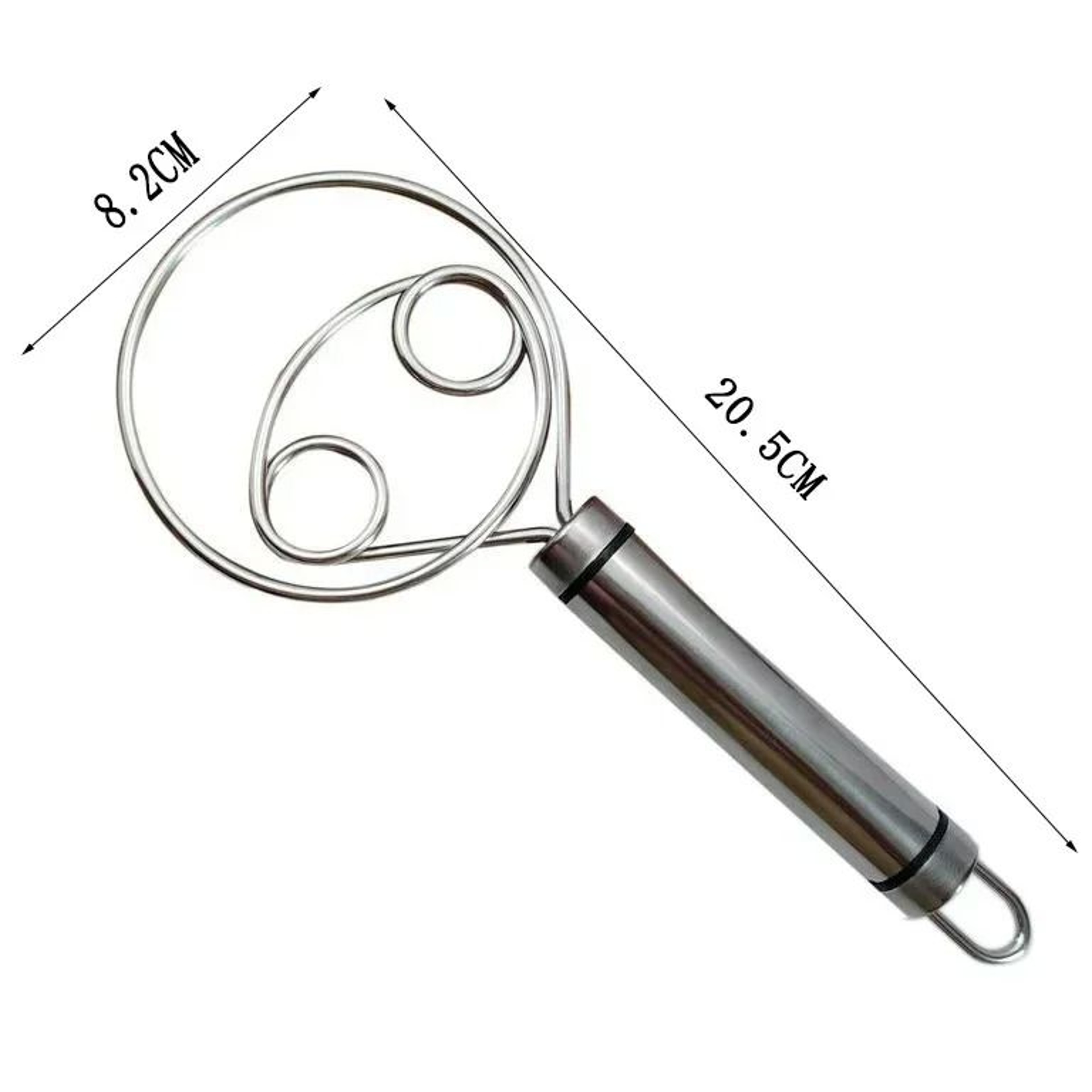 Stainless Steel Danish Dough Whisk With Wooden Handle 6
