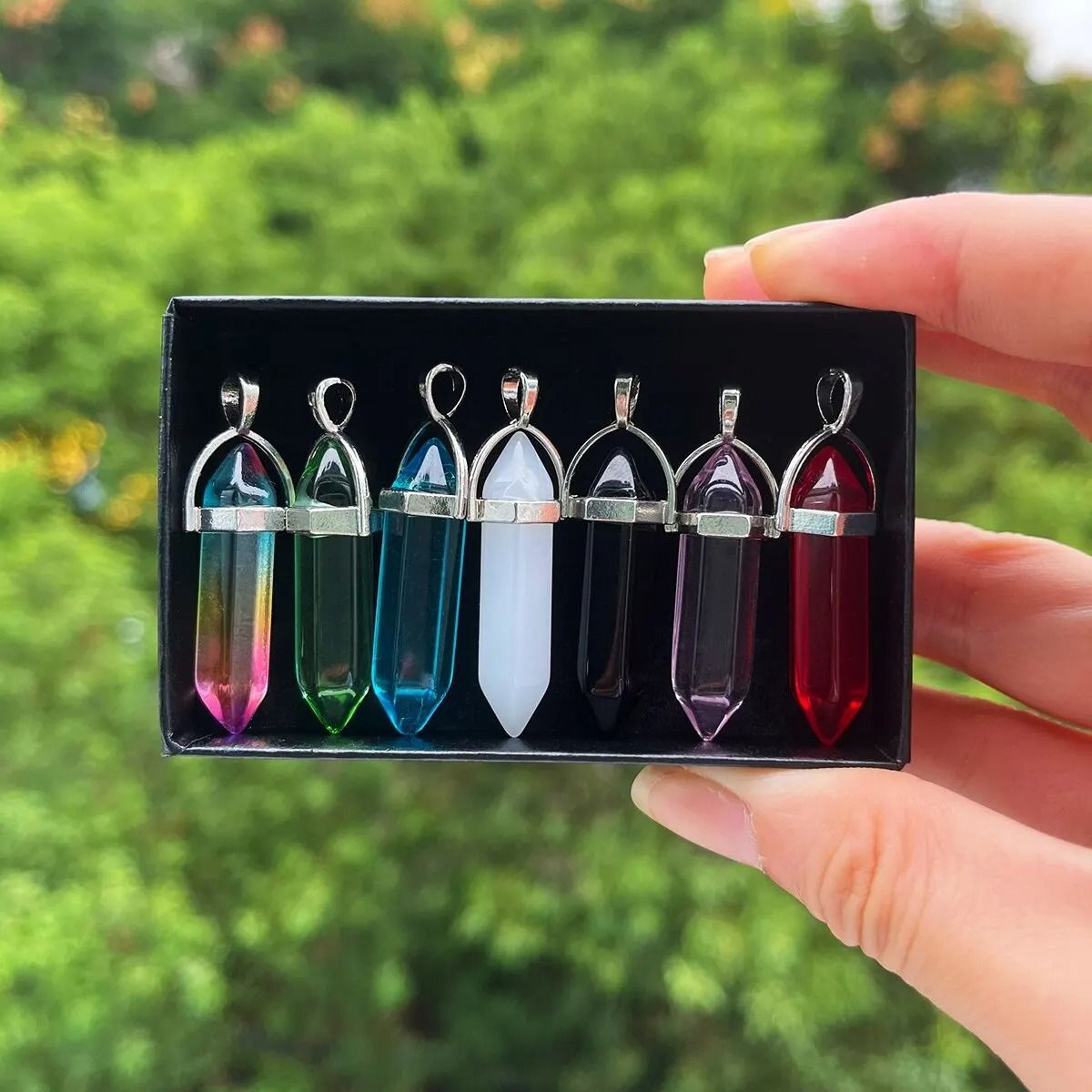 Bullet Shape Chakra Crystal Bead Set For Jewelry Making And Home Decor 4