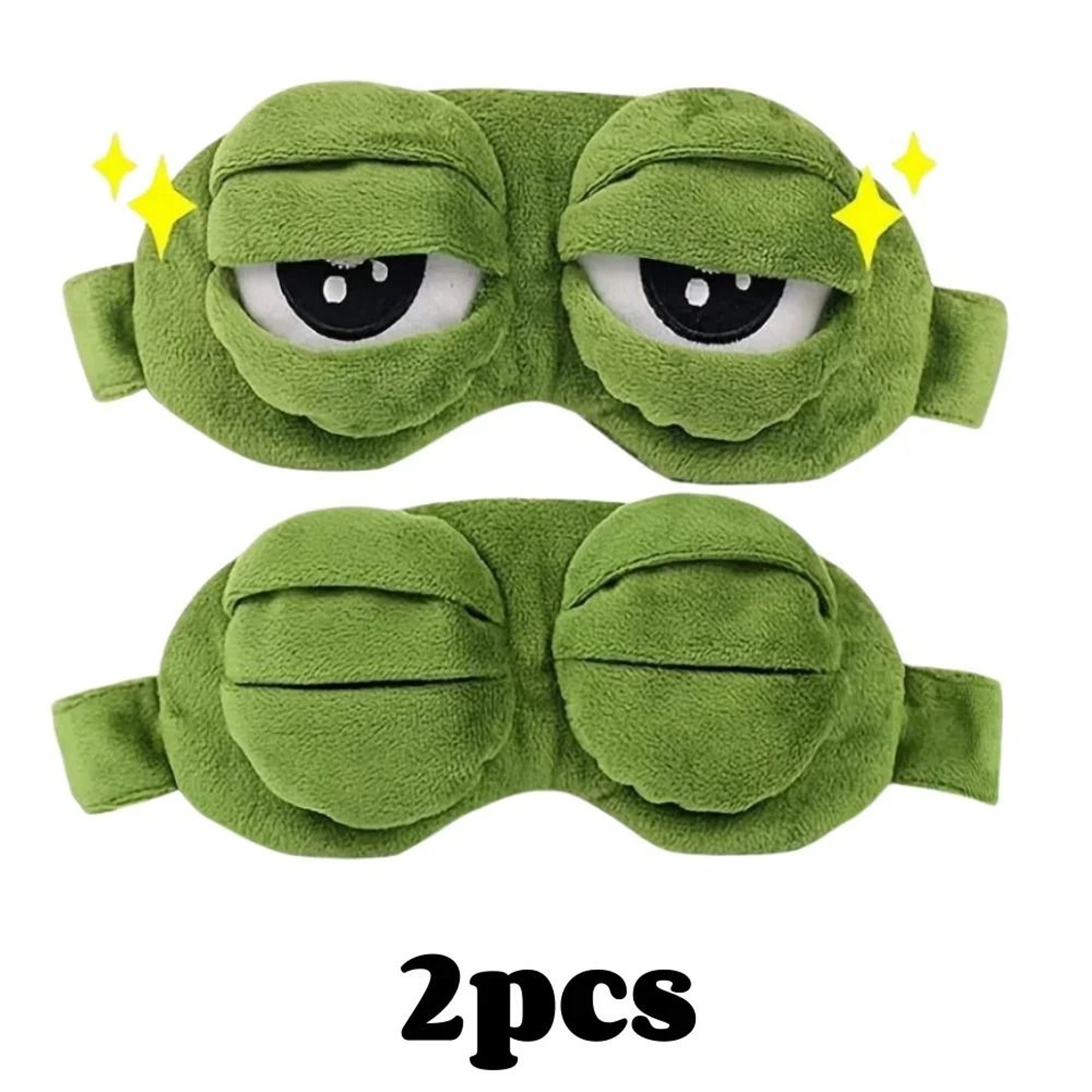 3D Sad Frog Plush Sleep Mask Soft Travel Blindfold For Women And Men 7