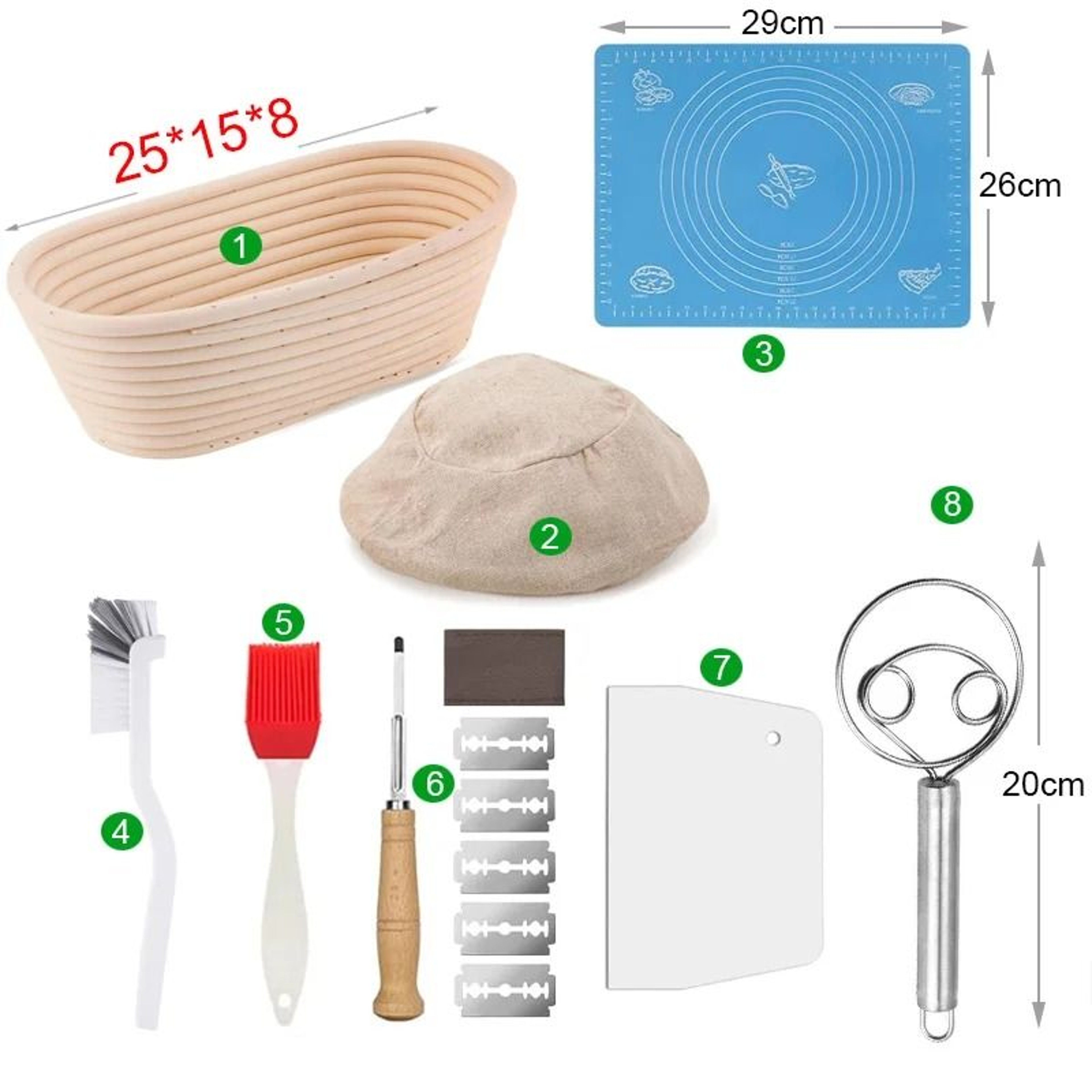 Rattan Bread Proofing Basket Set For Dough Fermentation And Sourdough Baking 27